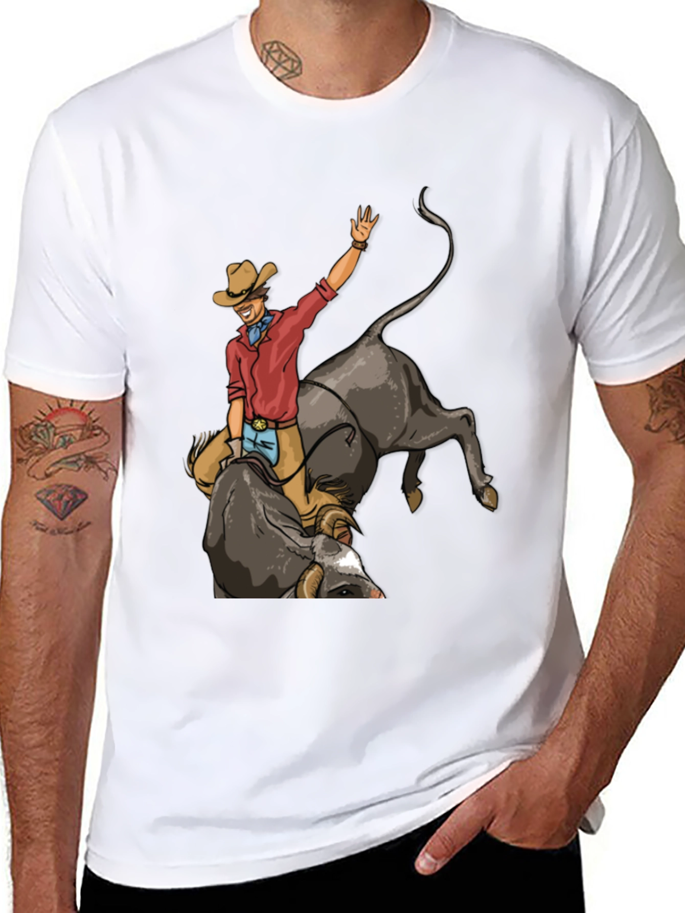 Black Rodeo Rider Graphic T-Shirt - Western Style view 8
