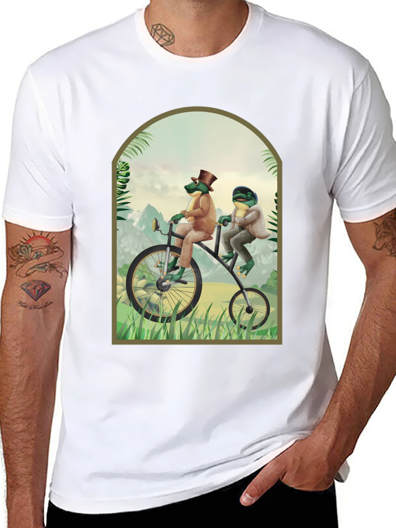 Black Frogs on a Bike T-Shirt view 8