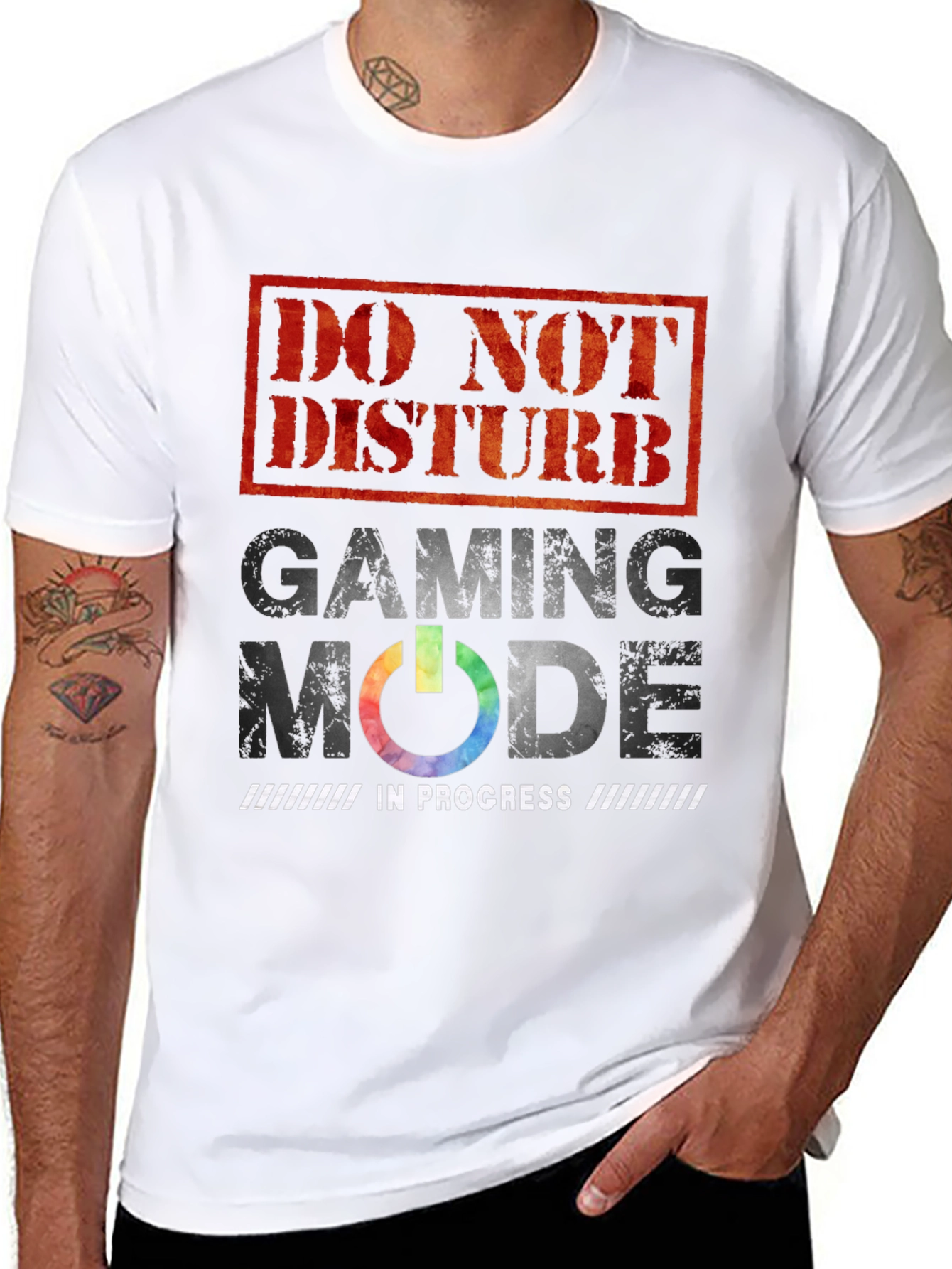 Black Gaming Mode Activated Graphic Tee view 8