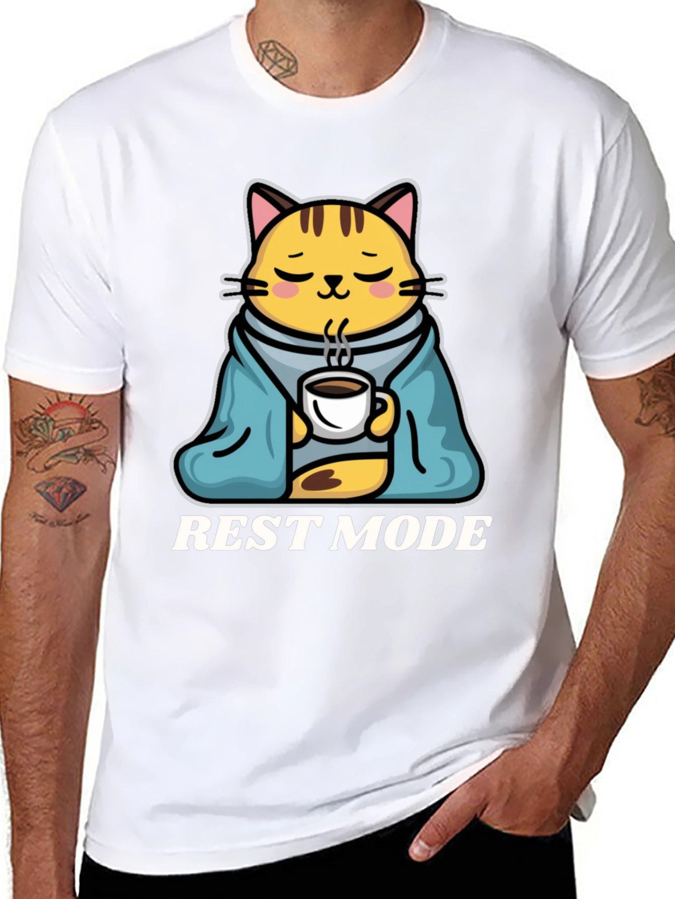 Black Rest Mode Cat T-Shirt view 8