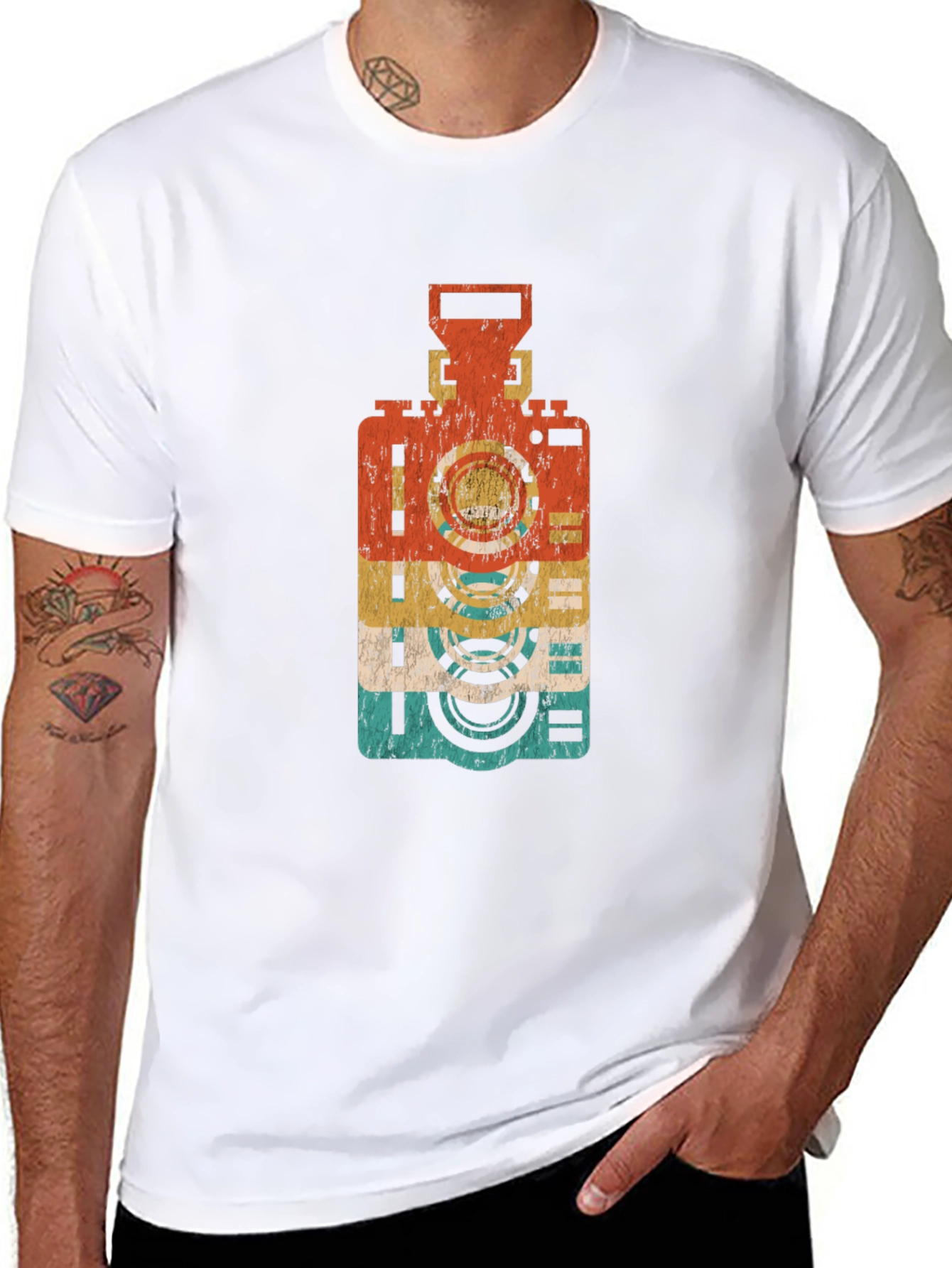 Black Retro Camera Graphic Tee - Cool Vintage Style view 8
