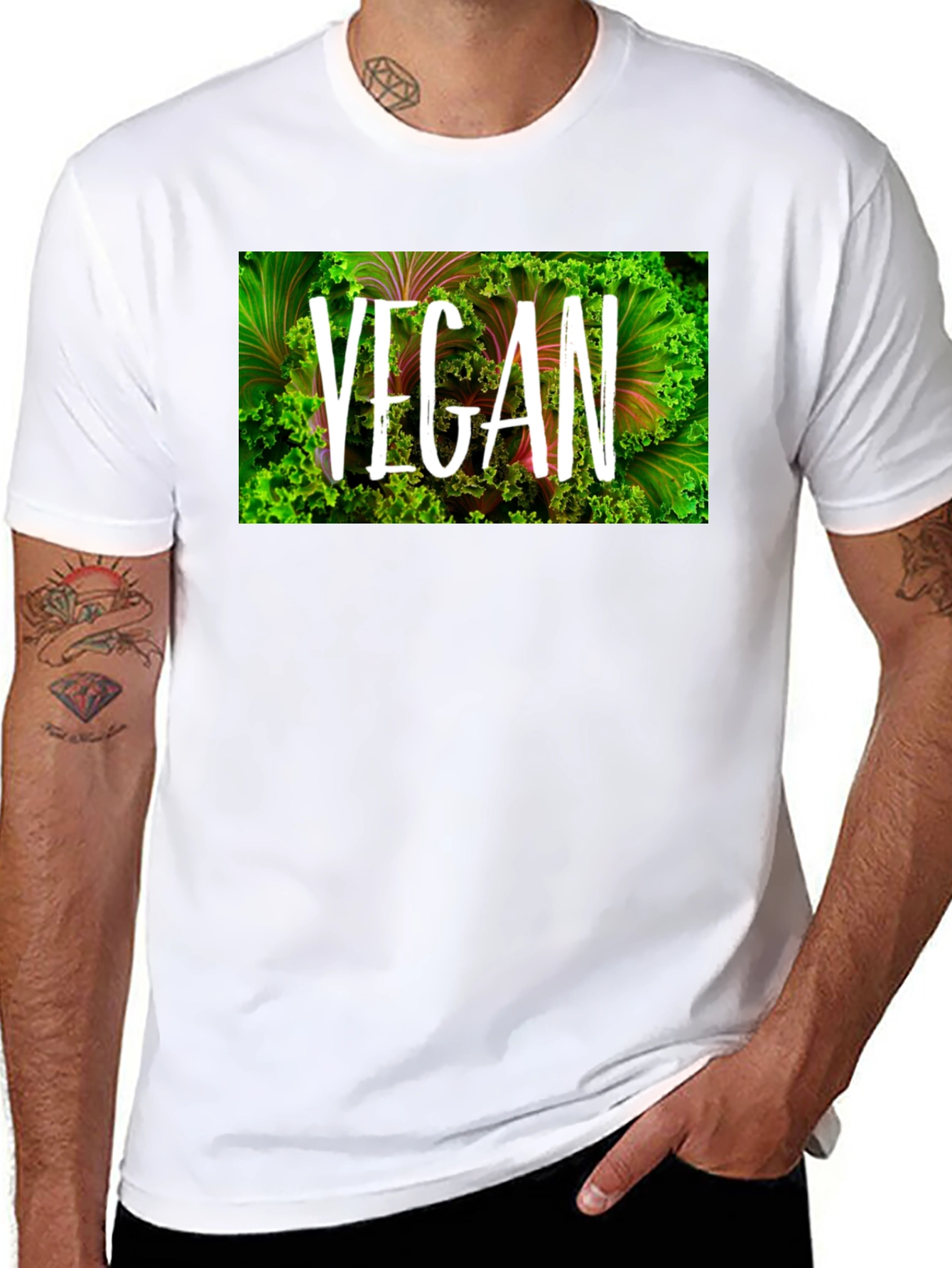 Black Vegan Graphic T-Shirt - Healthy Lifestyle Tee view 8