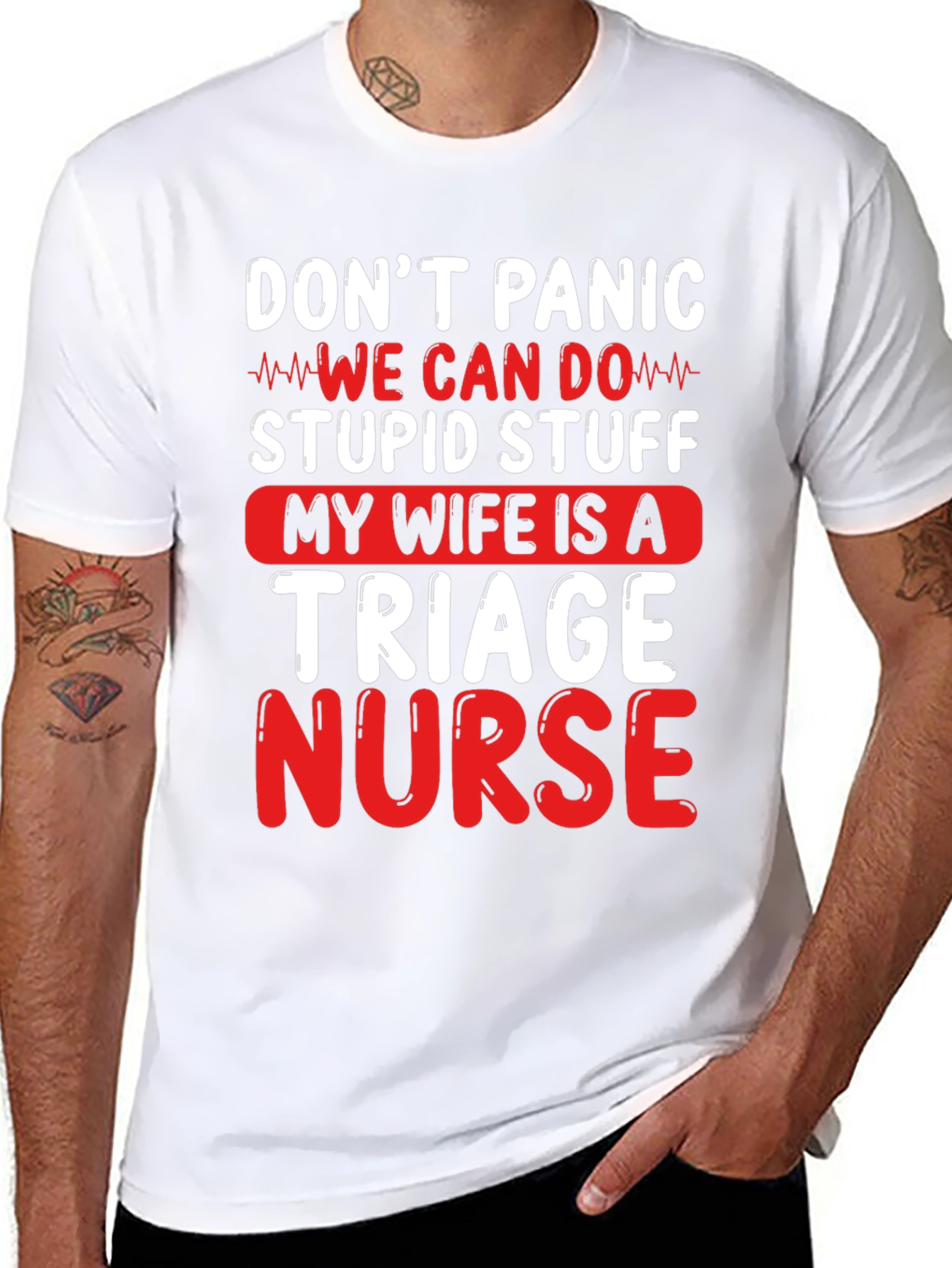 Black Don't Panic Triage Nurse Graphic Tee view 8