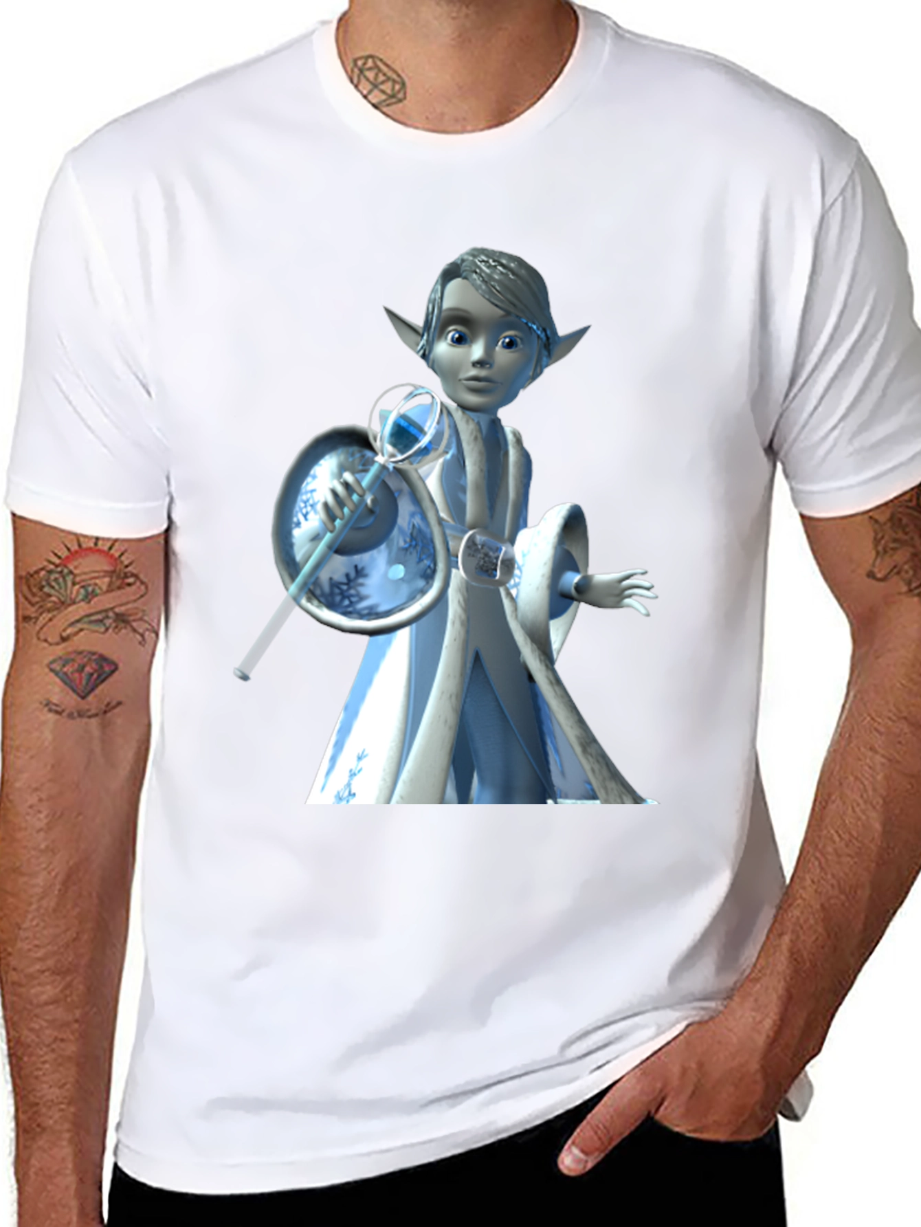 Black Cartoon Character Graphic Tee - Black T-Shirt view 8