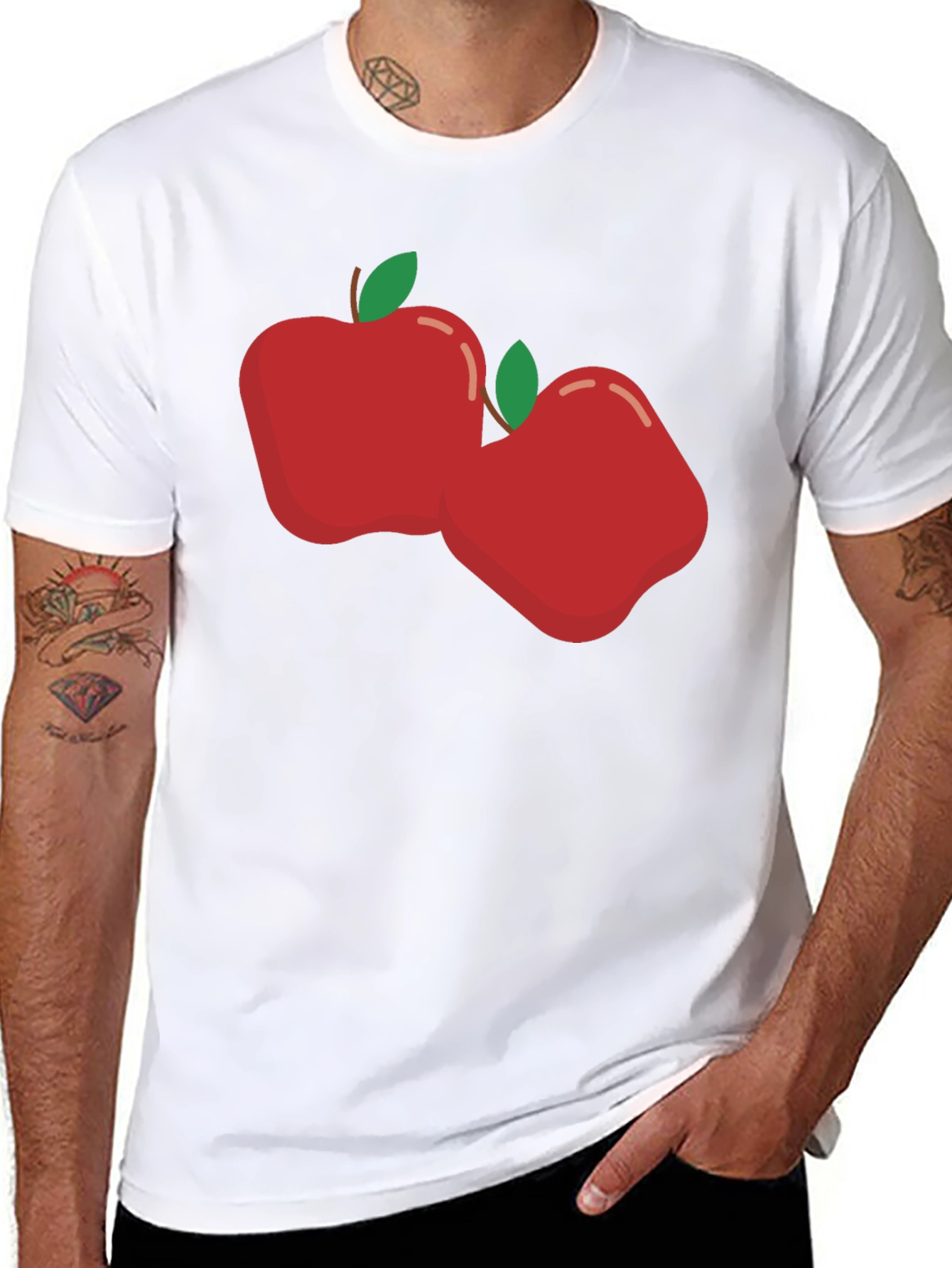 Black Bold Apple Graphic Tee - Soft & Stylish Black T-Shirt view 8