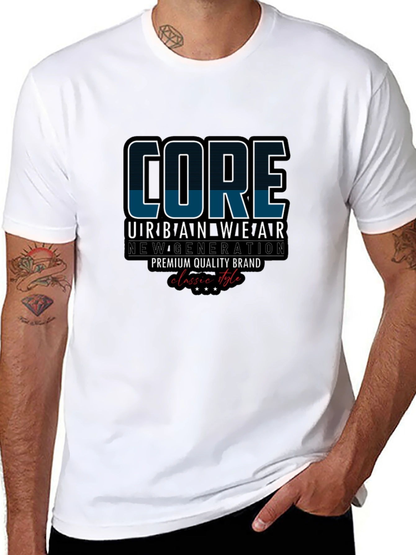 Black Core Urban Wear Black Graphic T-Shirt view 8
