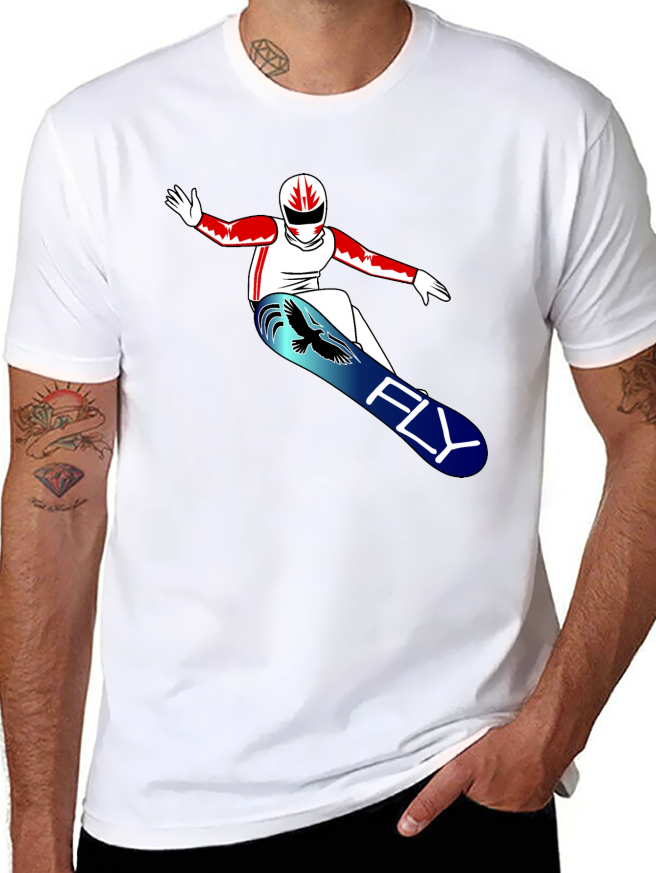 Black Fly Snowboarder Graphic T-Shirt view 8