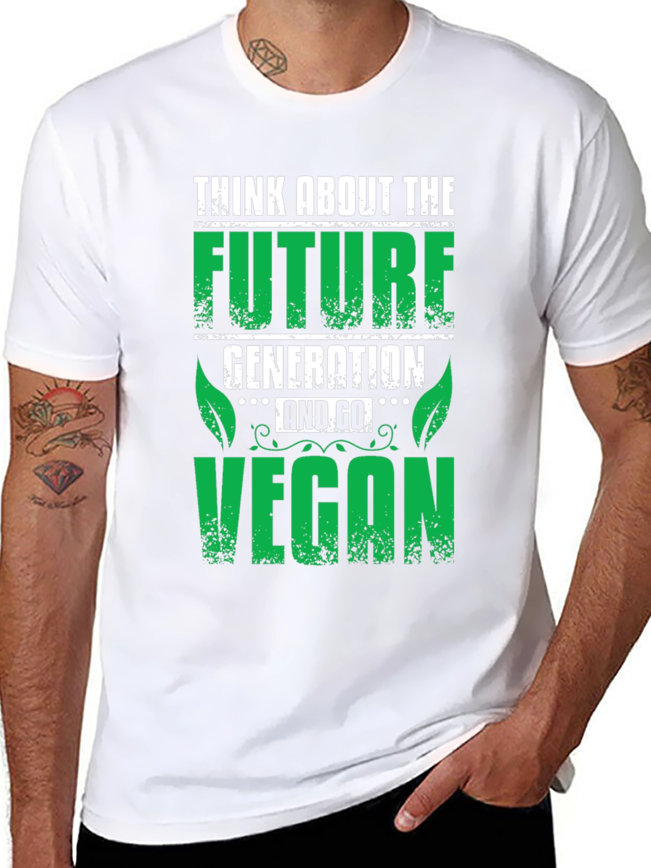 Black Vegan Future Generation Graphic T-Shirt view 8