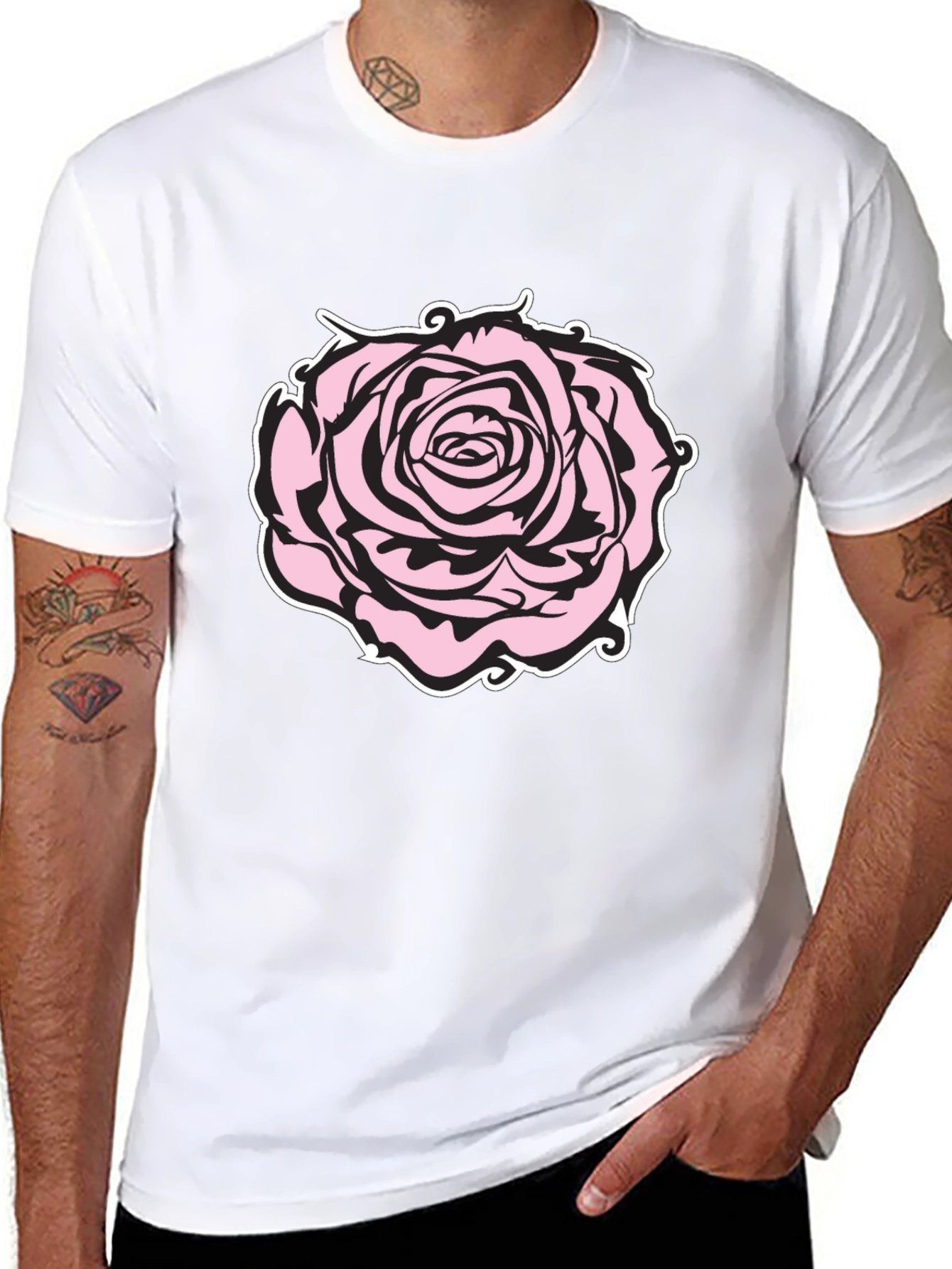 Black Rose Graphic Black T-Shirt view 8