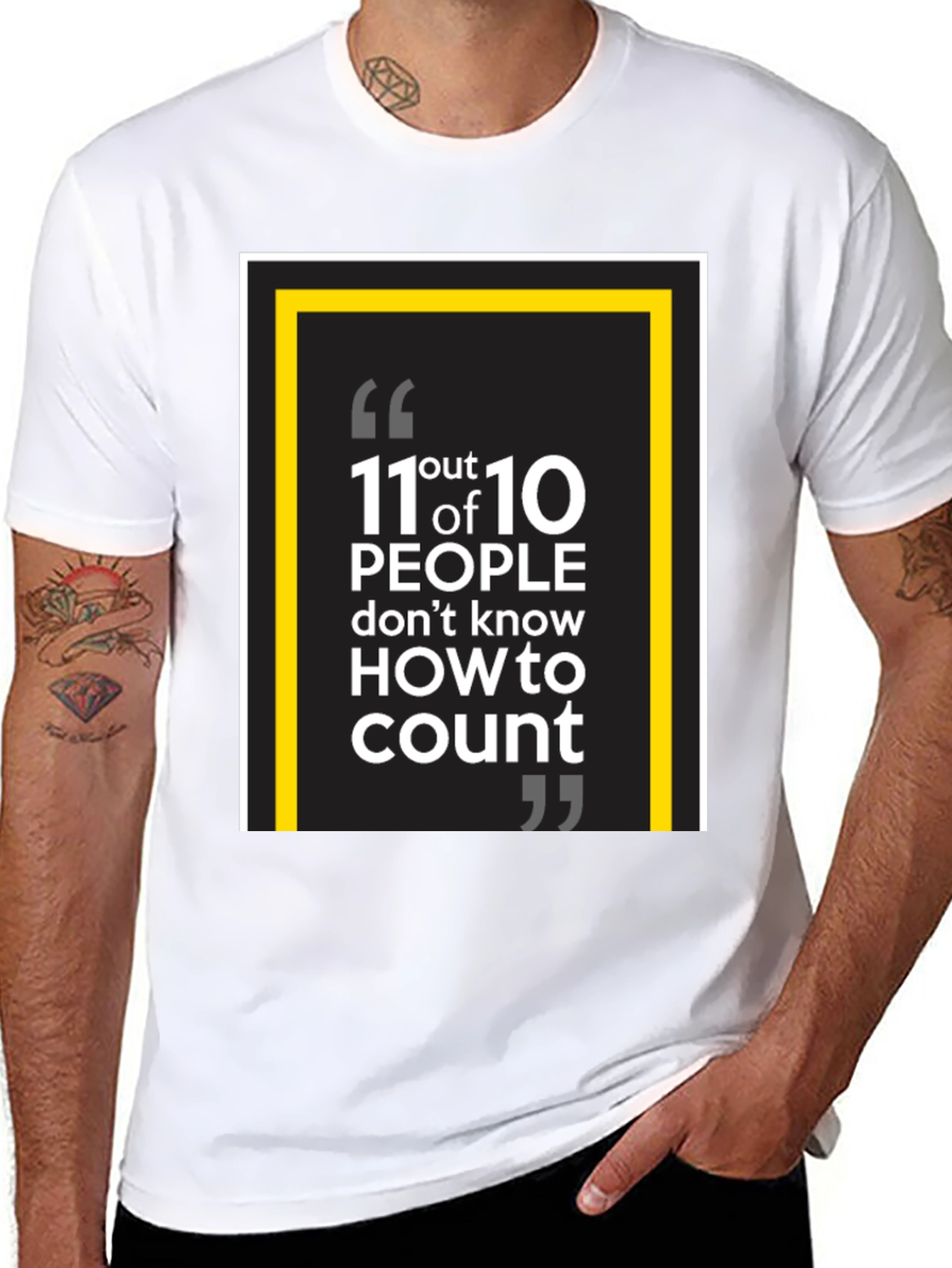 Black 11 out of 10 People Funny Graphic Tee view 8