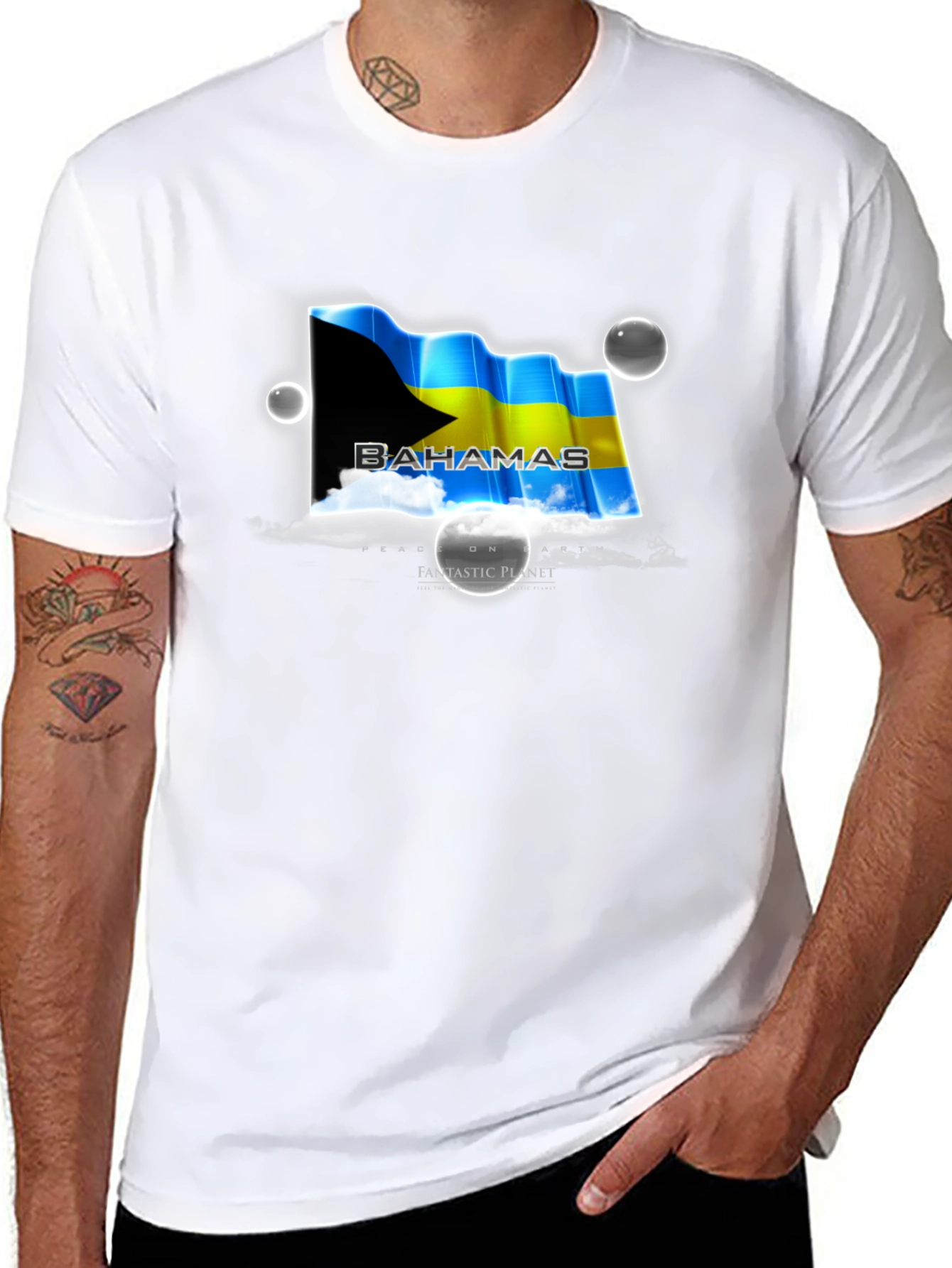 Black Bahamas Flag T-Shirt - Island Pride view 8