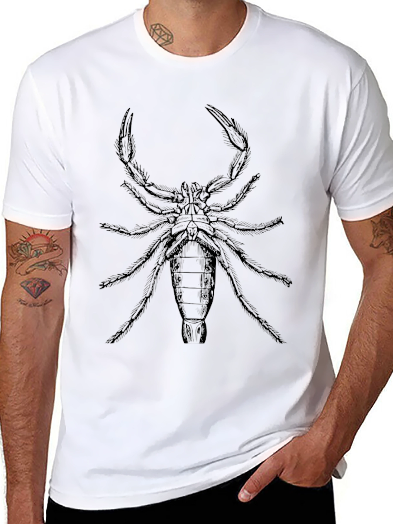 Black Scorpion Graphic Tee - Black Cotton Comfort view 8