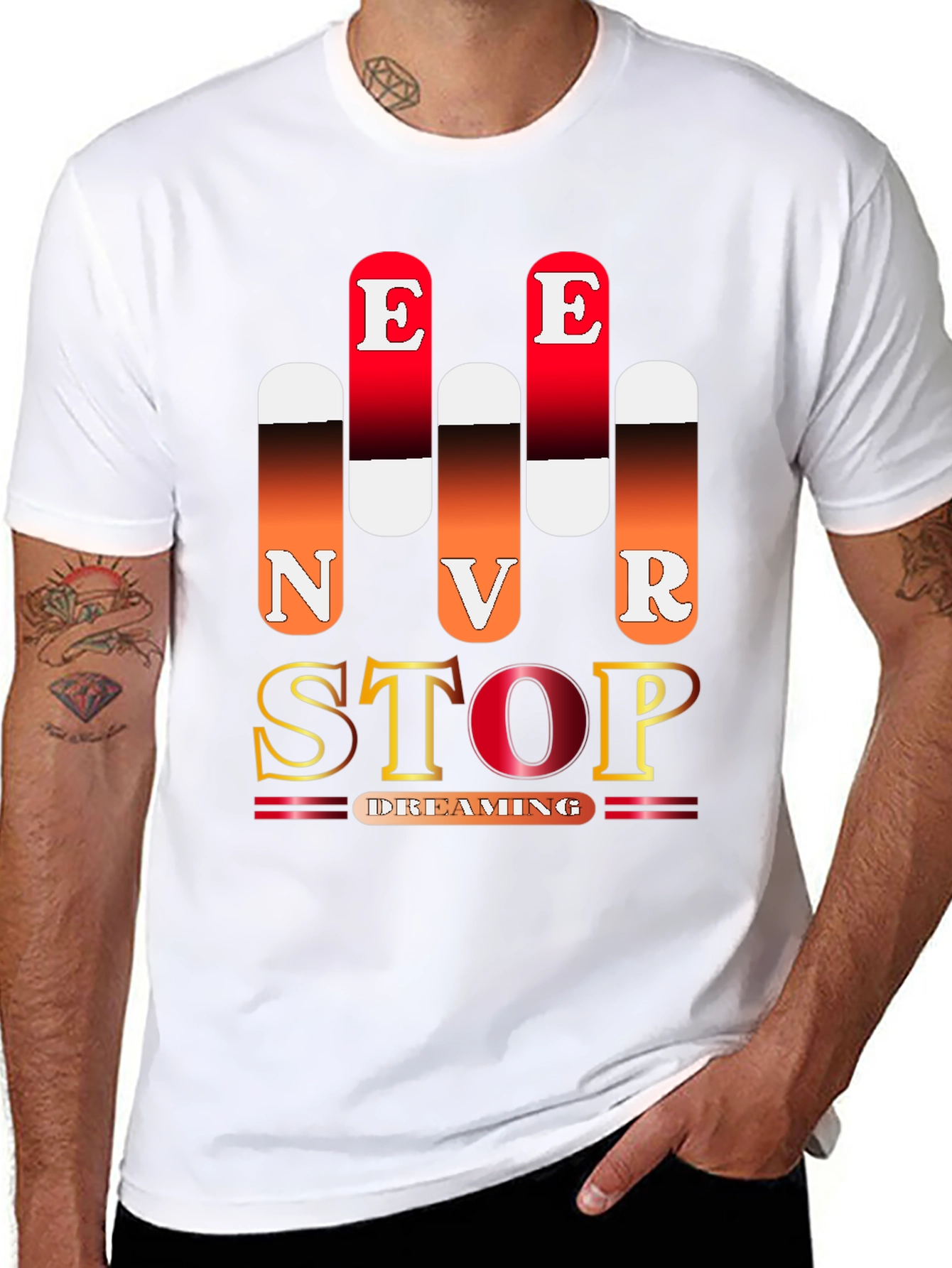 Black Never Stop Dreaming Graphic Tee view 8