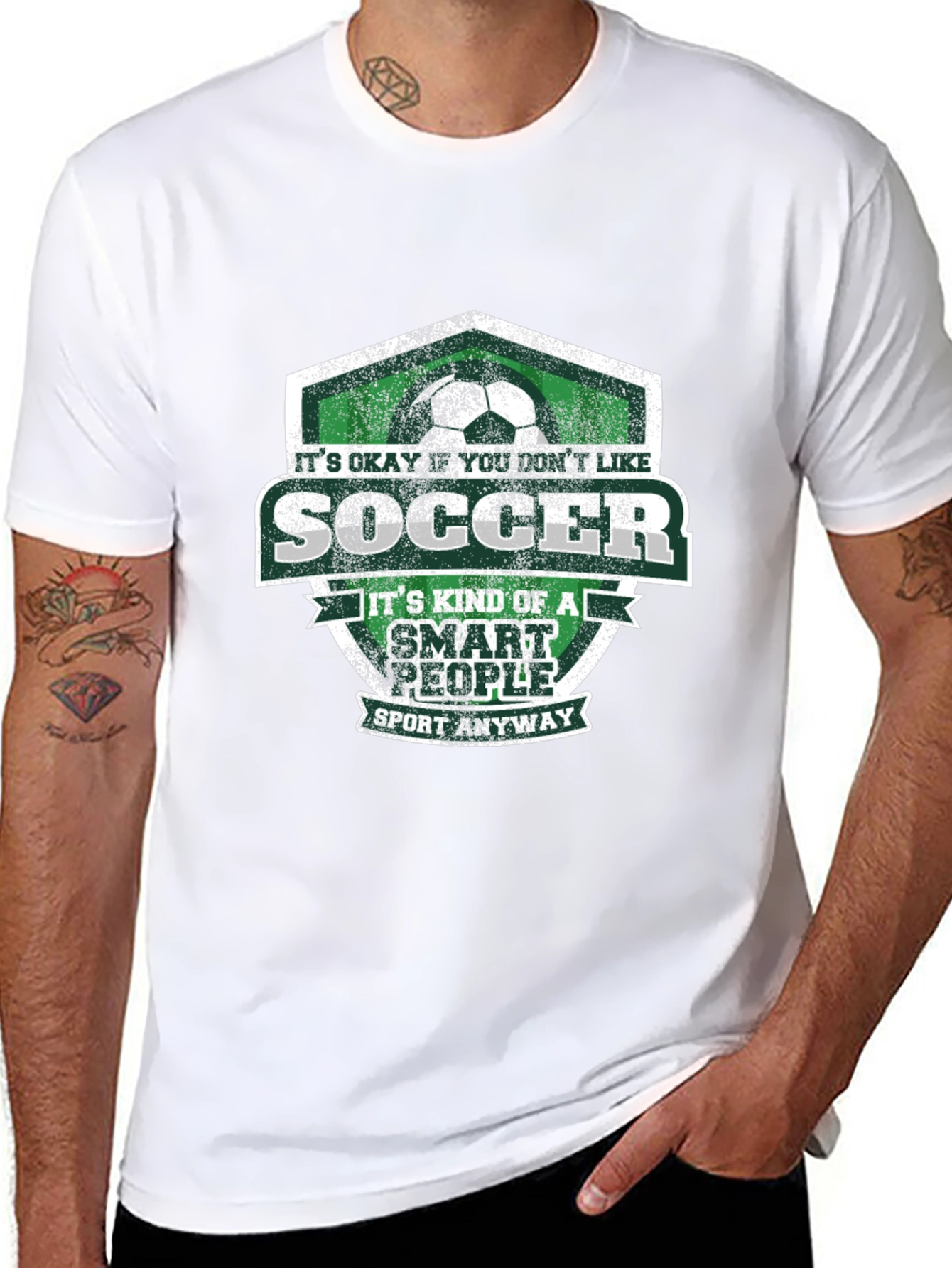 Black Soccer Smart People Graphic T-Shirt view 8