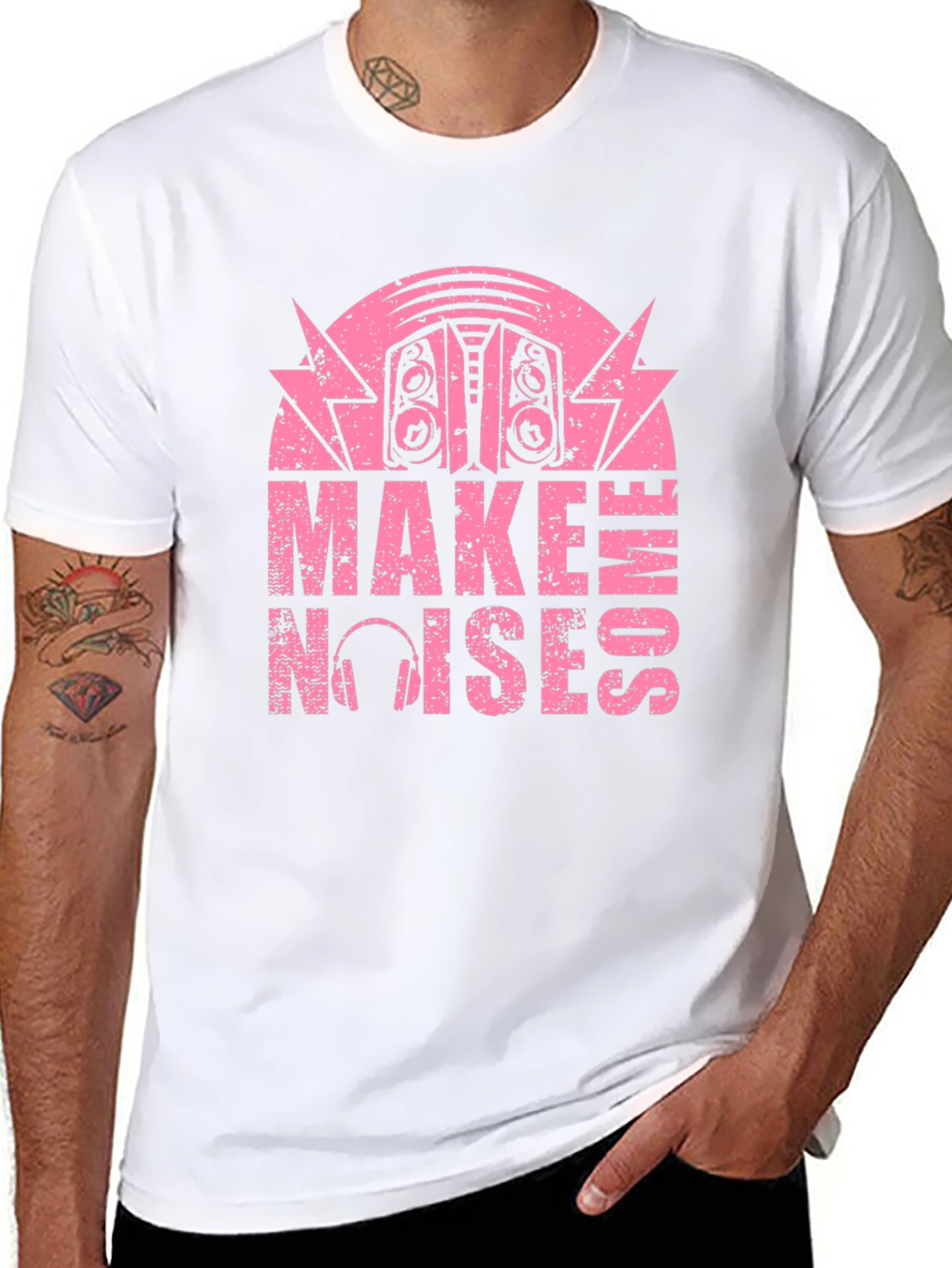 Black Make Some Noises Graphic T-Shirt view 8