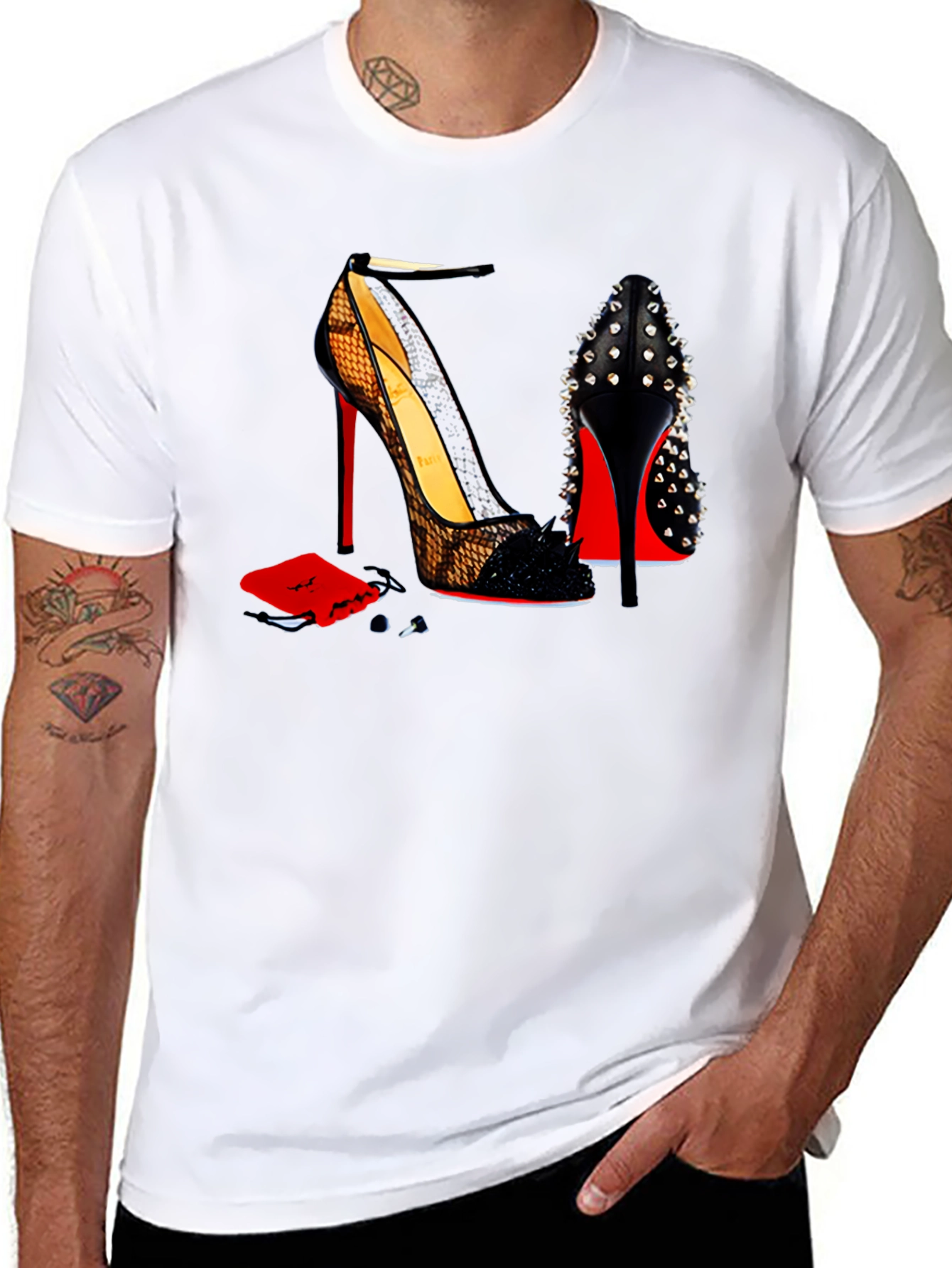 Black High Heel Shoes T-Shirt - Fashionable Graphic Tee view 8