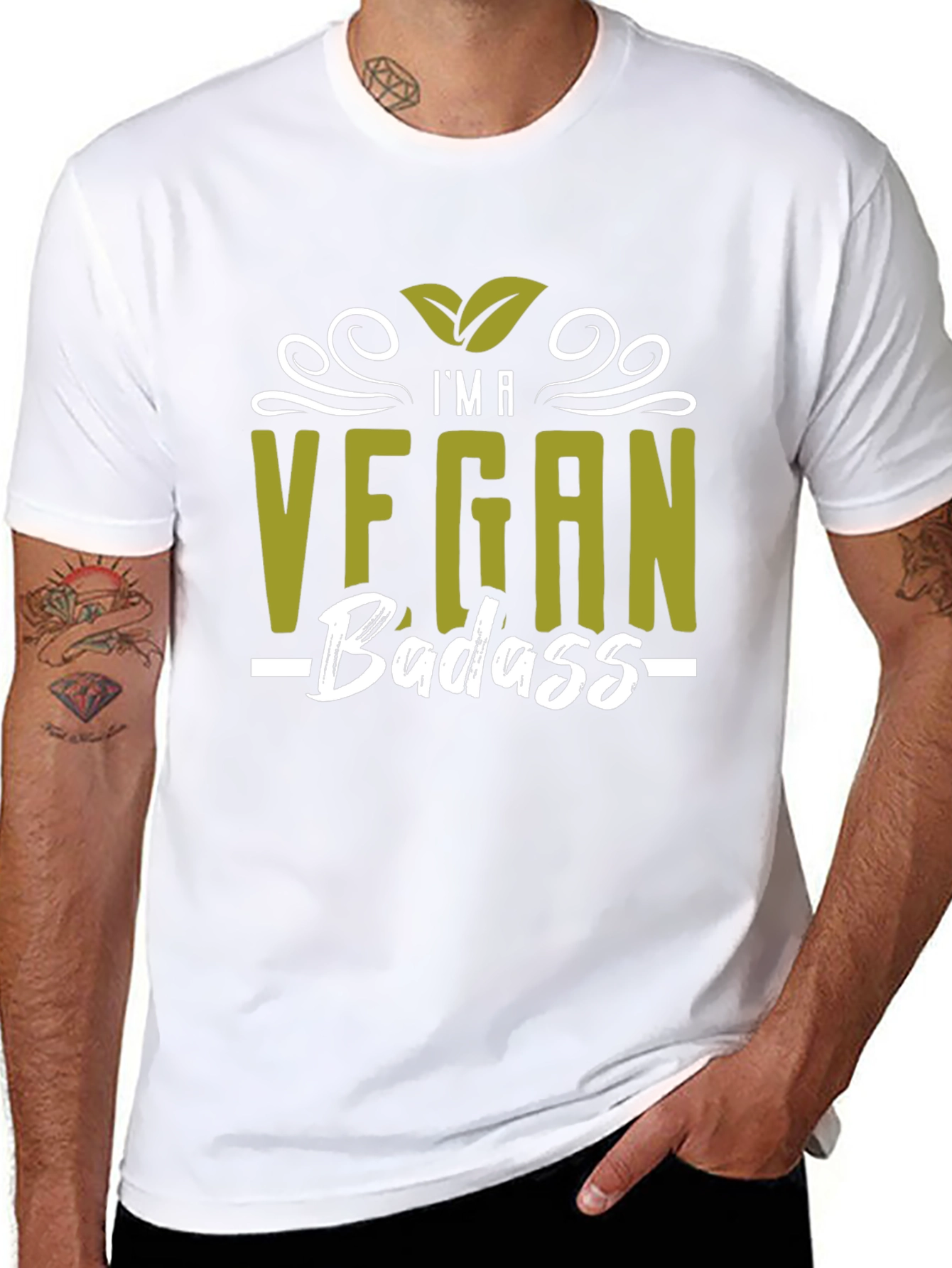 Black Vegan Badass T-Shirt - Stylish Vegan Pride Tee view 8