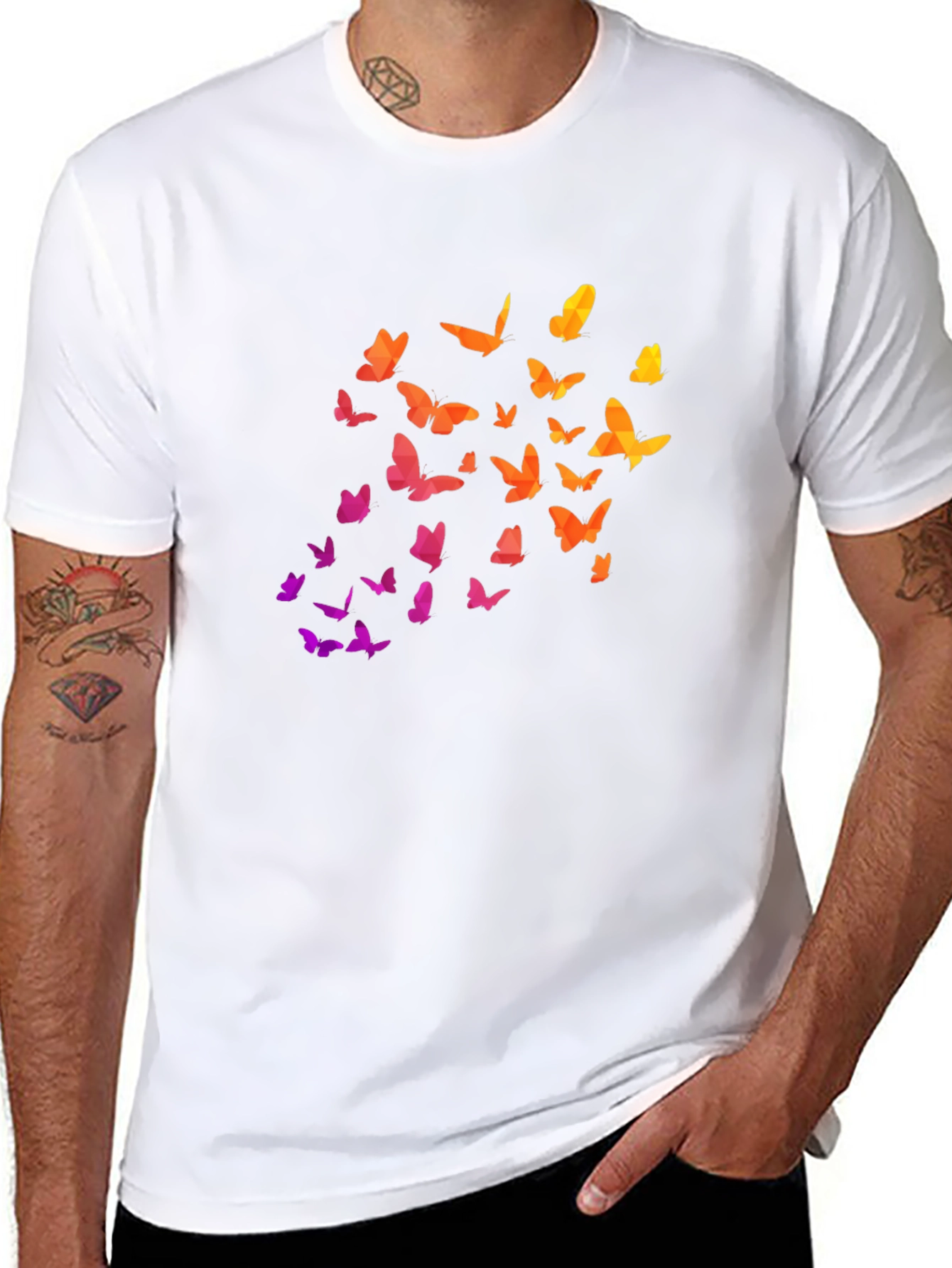 Black Butterfly Gradient Tee - Stylish Comfort view 8
