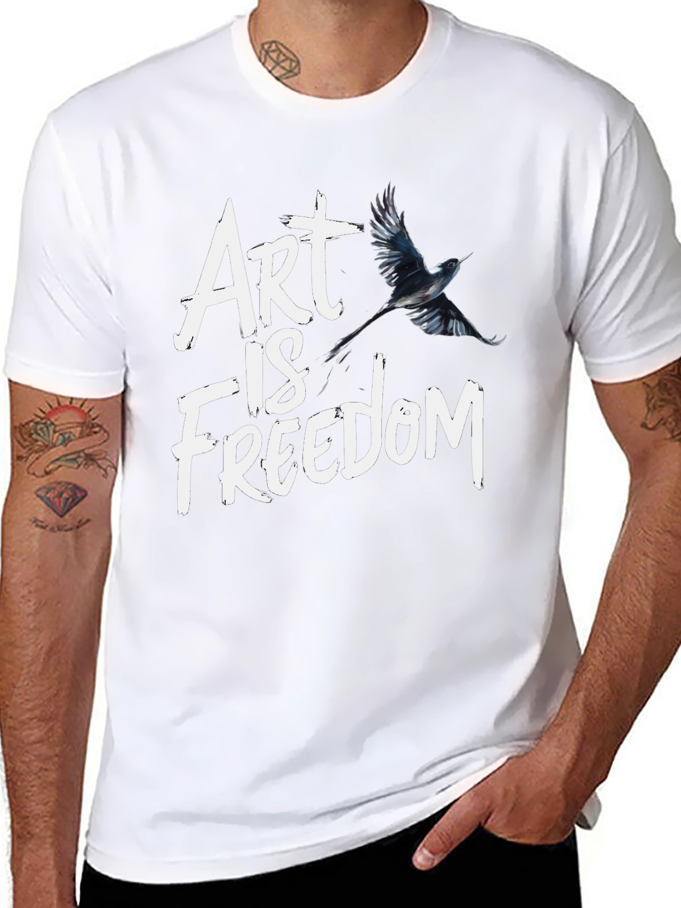 Art Is Freedom Graphic Tee - Black T-Shirt - 8