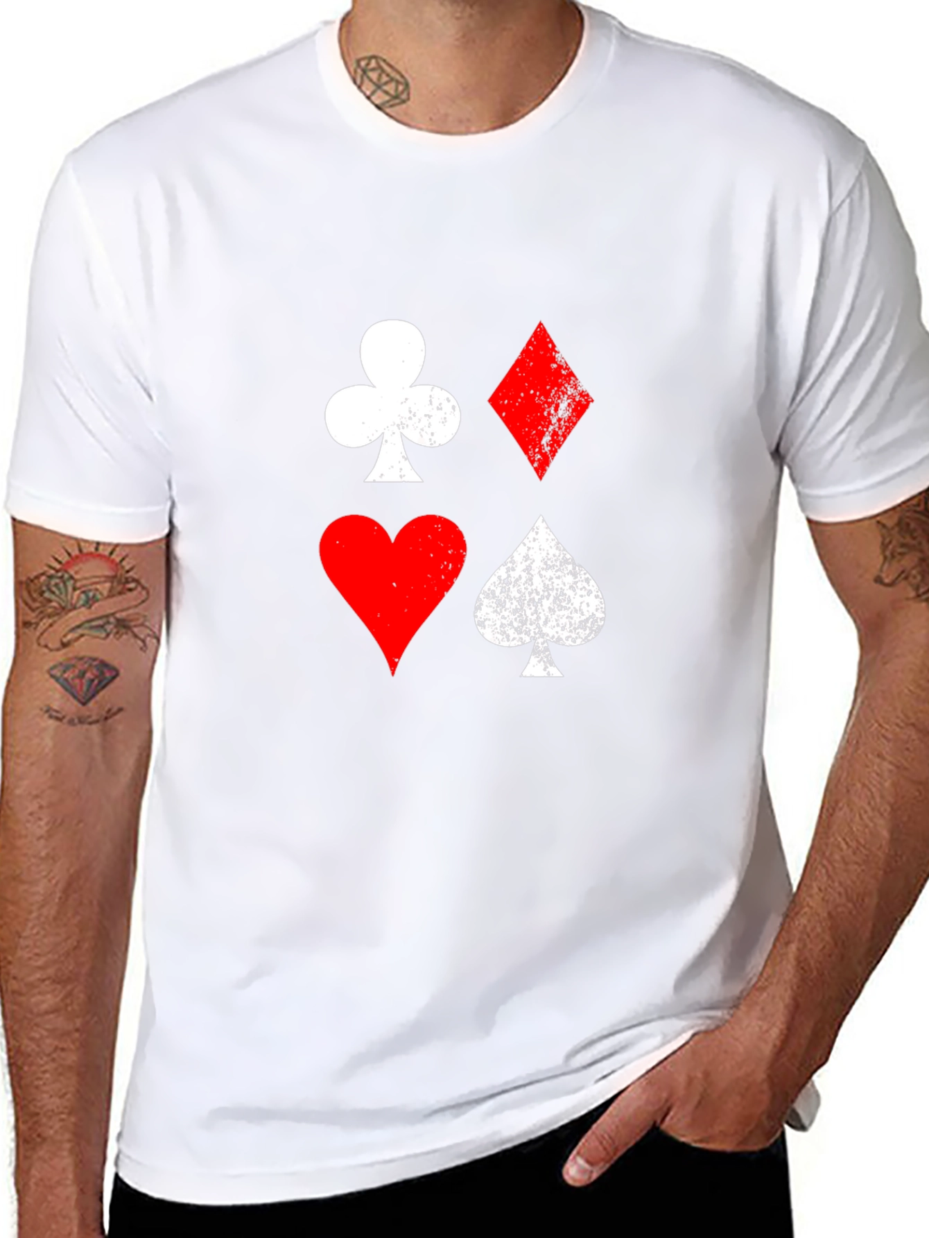Black Playing Card Suit Graphic Tee view 8
