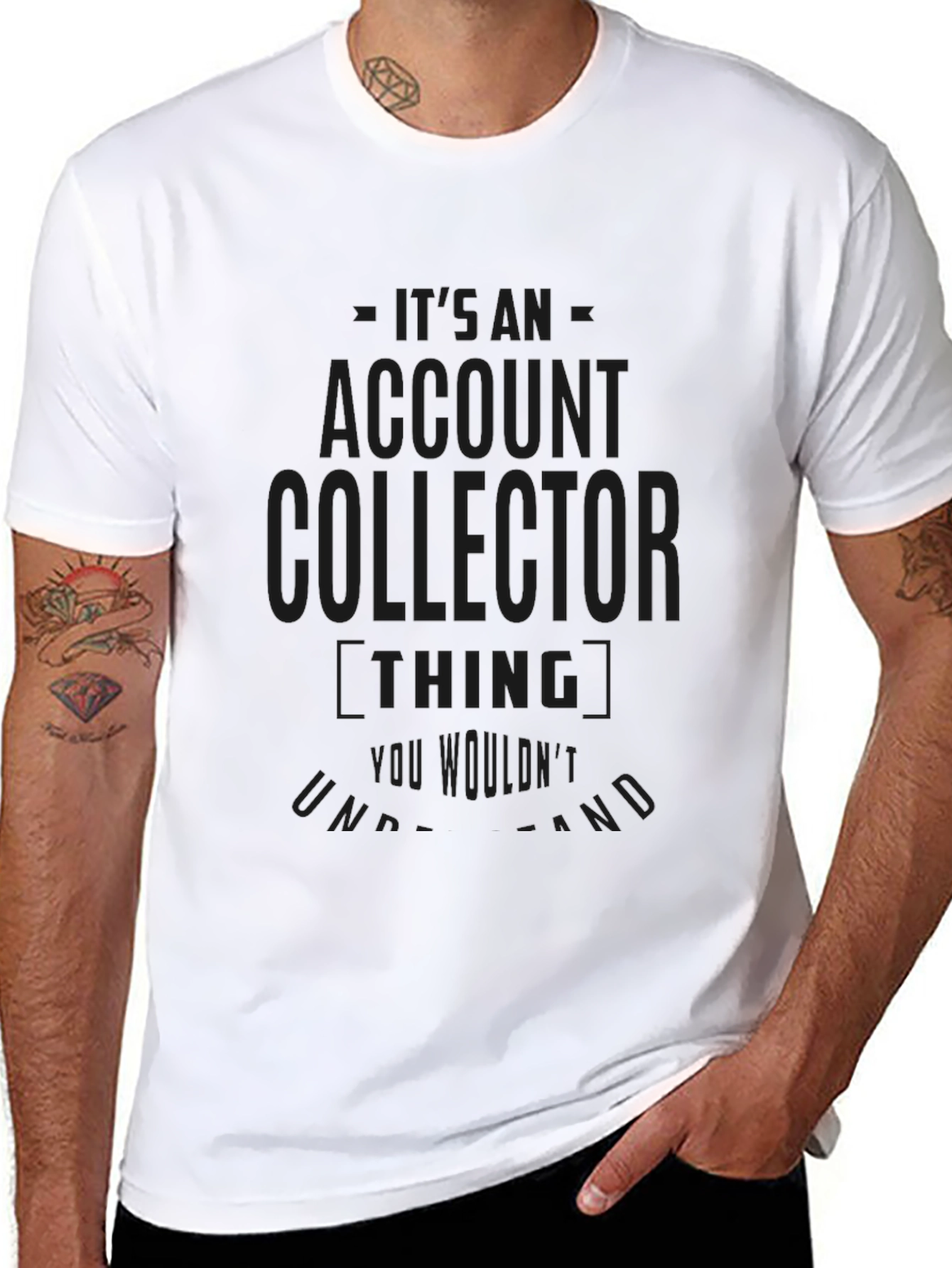 Black Account Collector T-Shirt: Funny Gift for Bill Collectors view 8