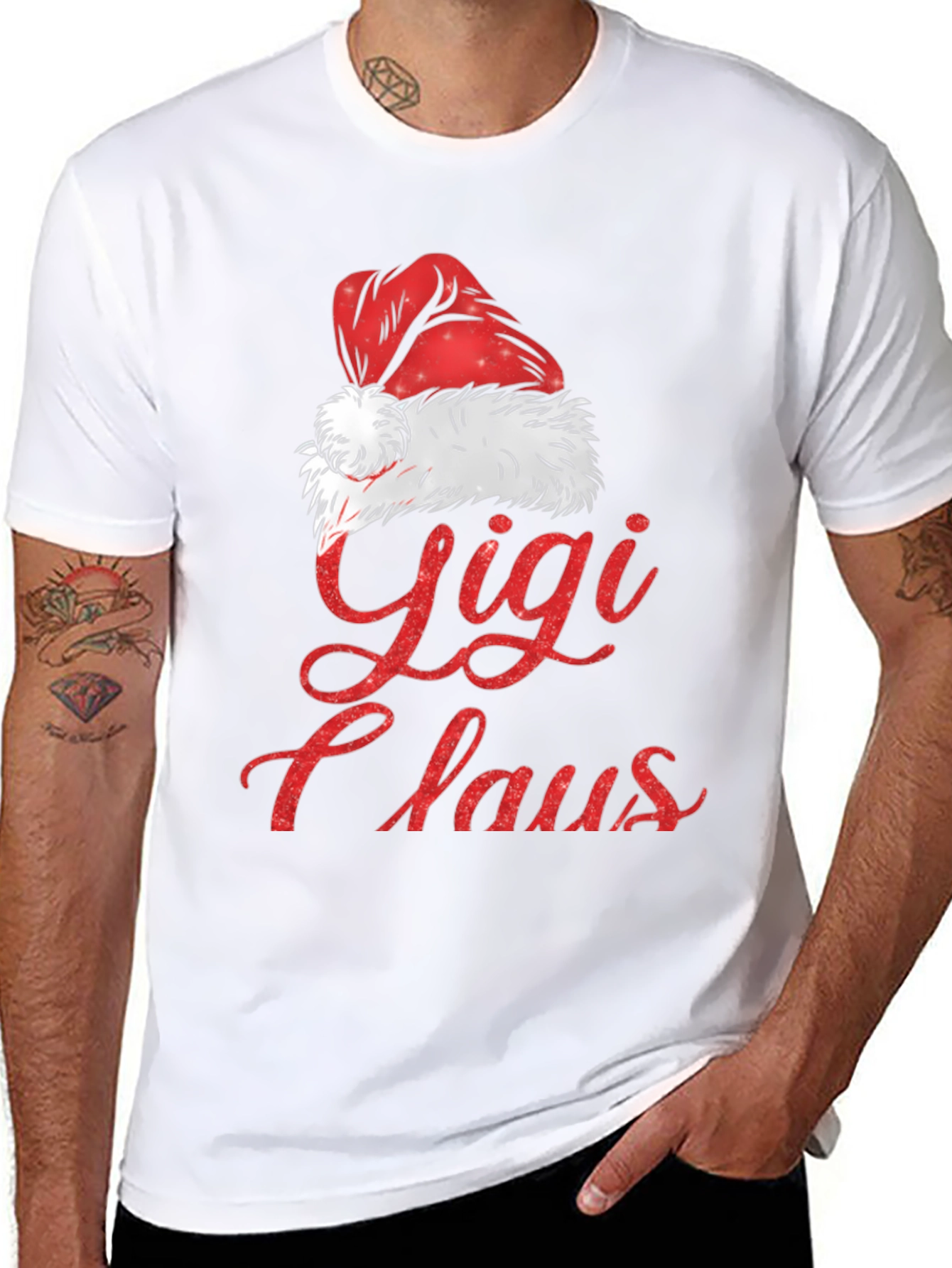 Black Gigi Claus Christmas Graphic Tee Shirt view 8