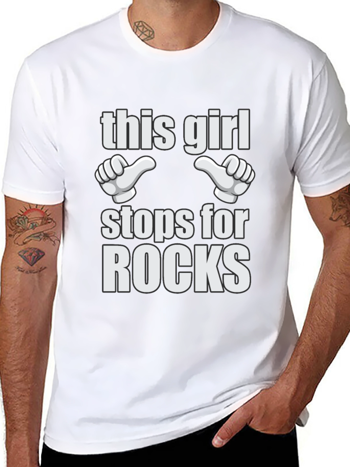 Black This Girl Stops for Rocks T-Shirt Funny Rockhounding Tee view 8