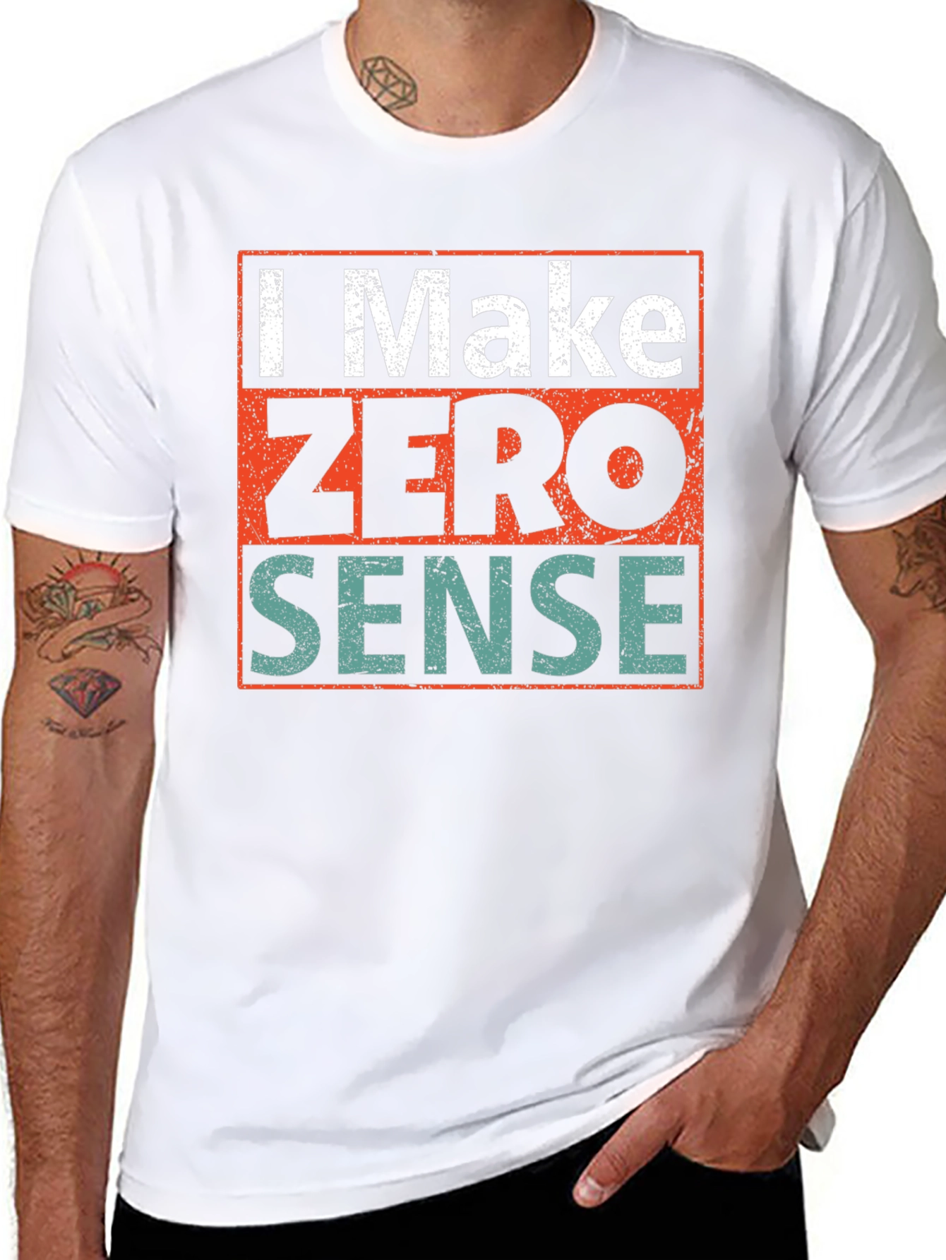 Black Humorous Graphic Tee - I Make Zero Sense view 8