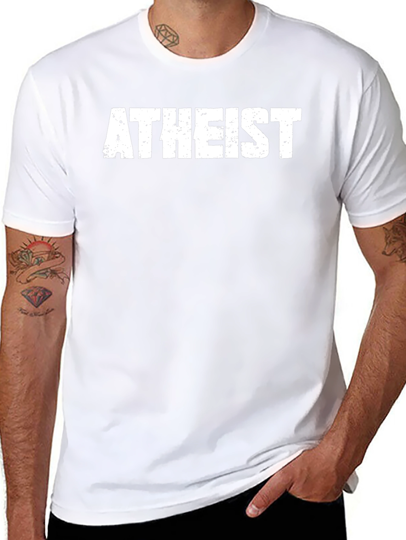 Black Atheist Graphic T-Shirt - Bold Statement Tee view 8