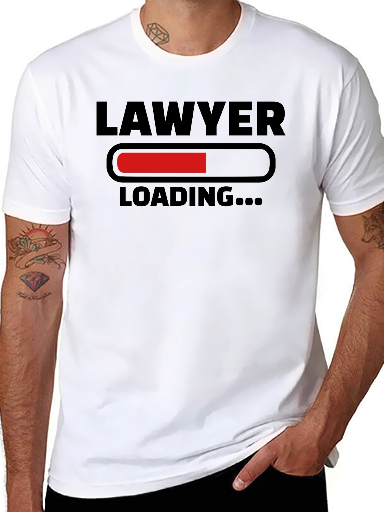 Black Lawyer Loading Funny T-Shirt view 8