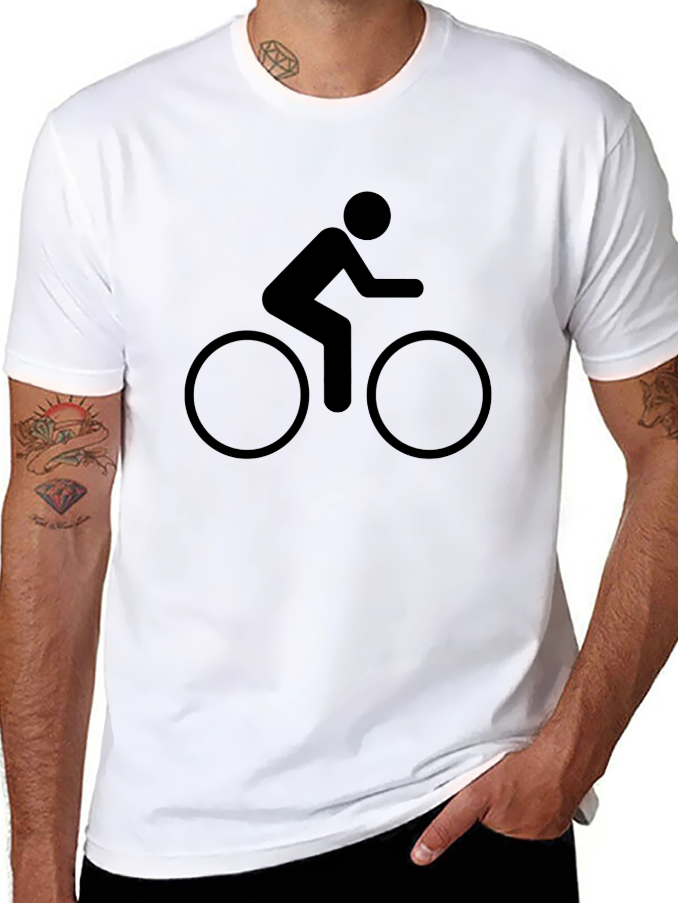 Black Cyclist Graphic Tee - Casual Ride Style view 8