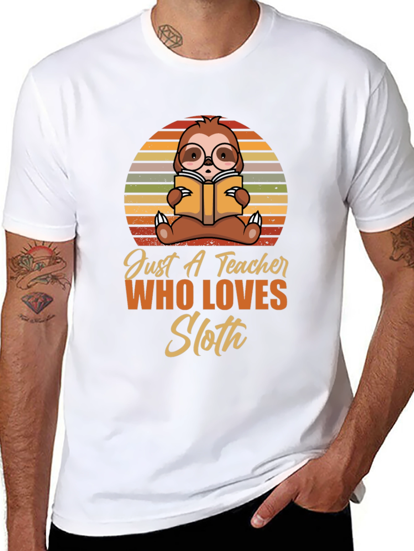 Black Teacher Sloth T-Shirt view 8