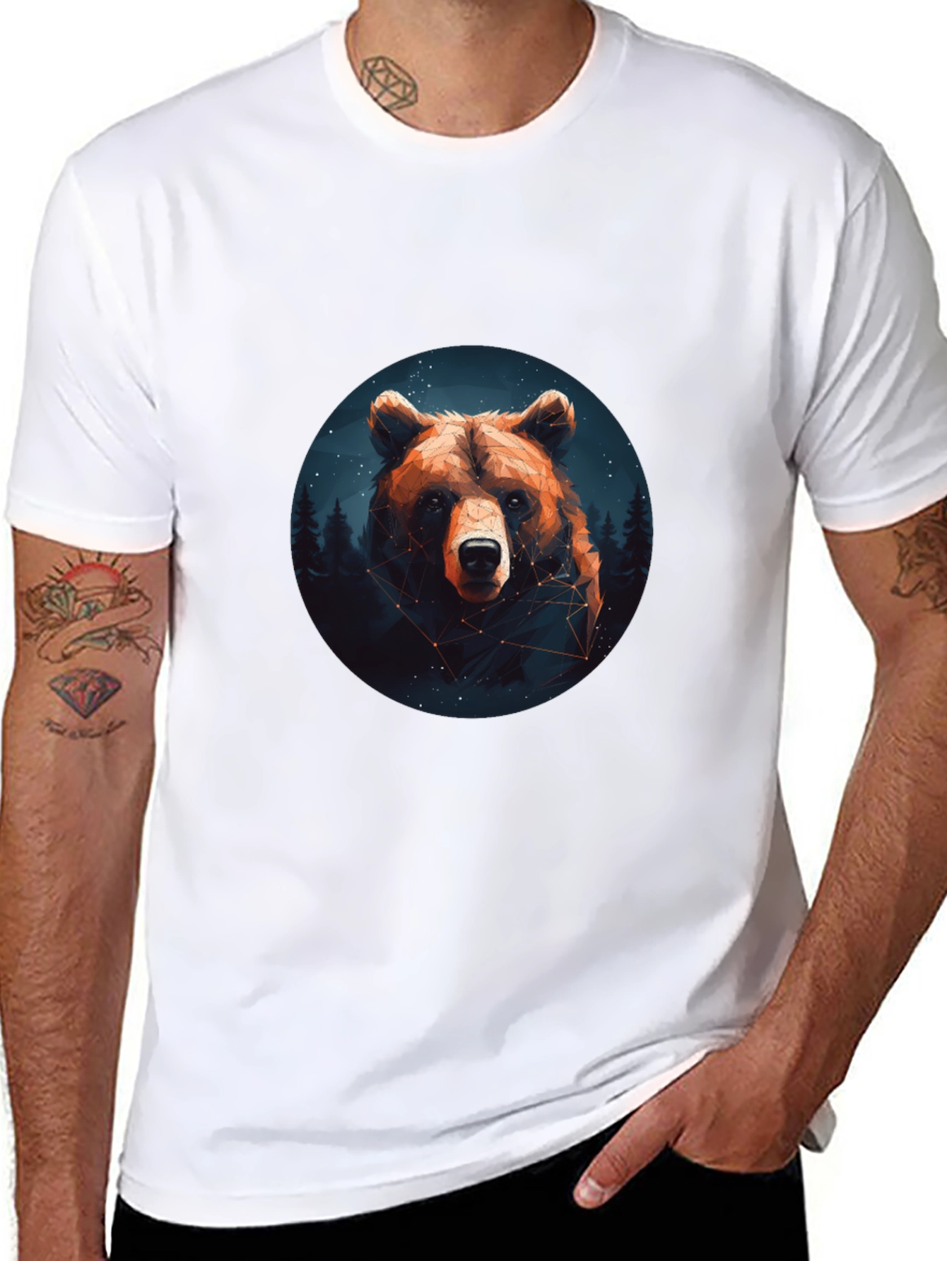 Black Bear Constellation Graphic Black T-Shirt view 8