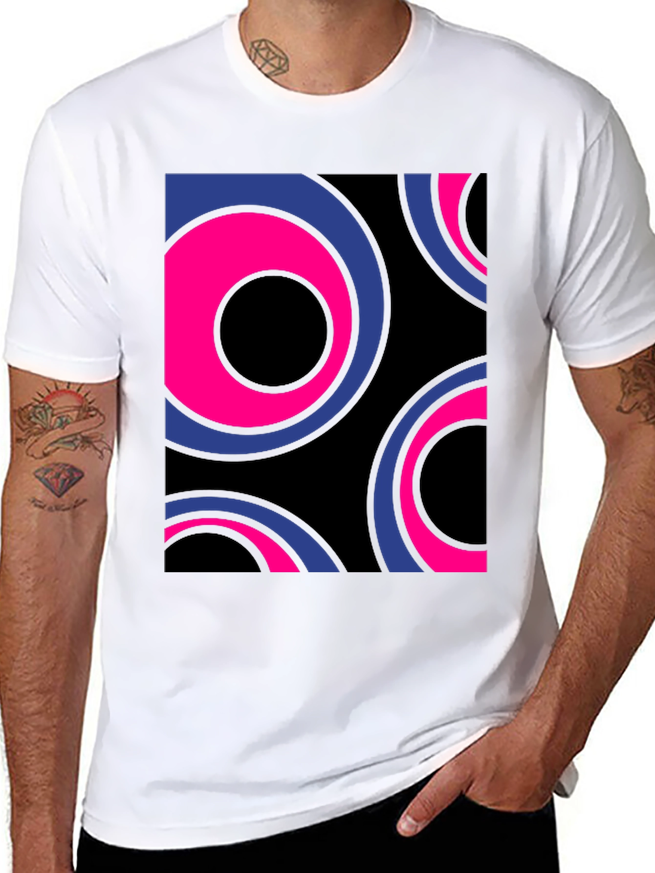 Black Retro Circle Graphic Tee - Bold Style view 8