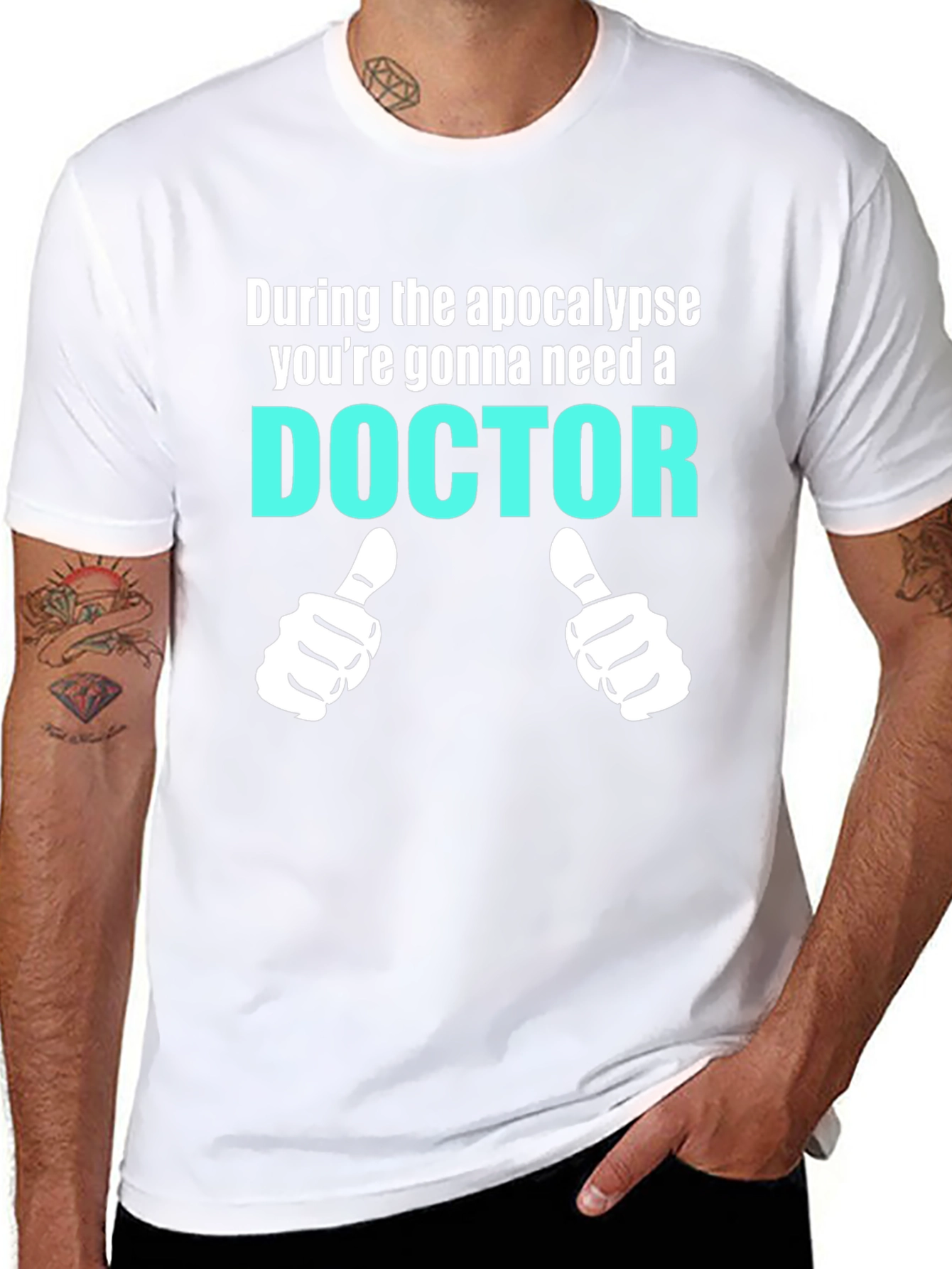 Black Apocalypse Doctor T-Shirt Funny Novelty Tee view 8