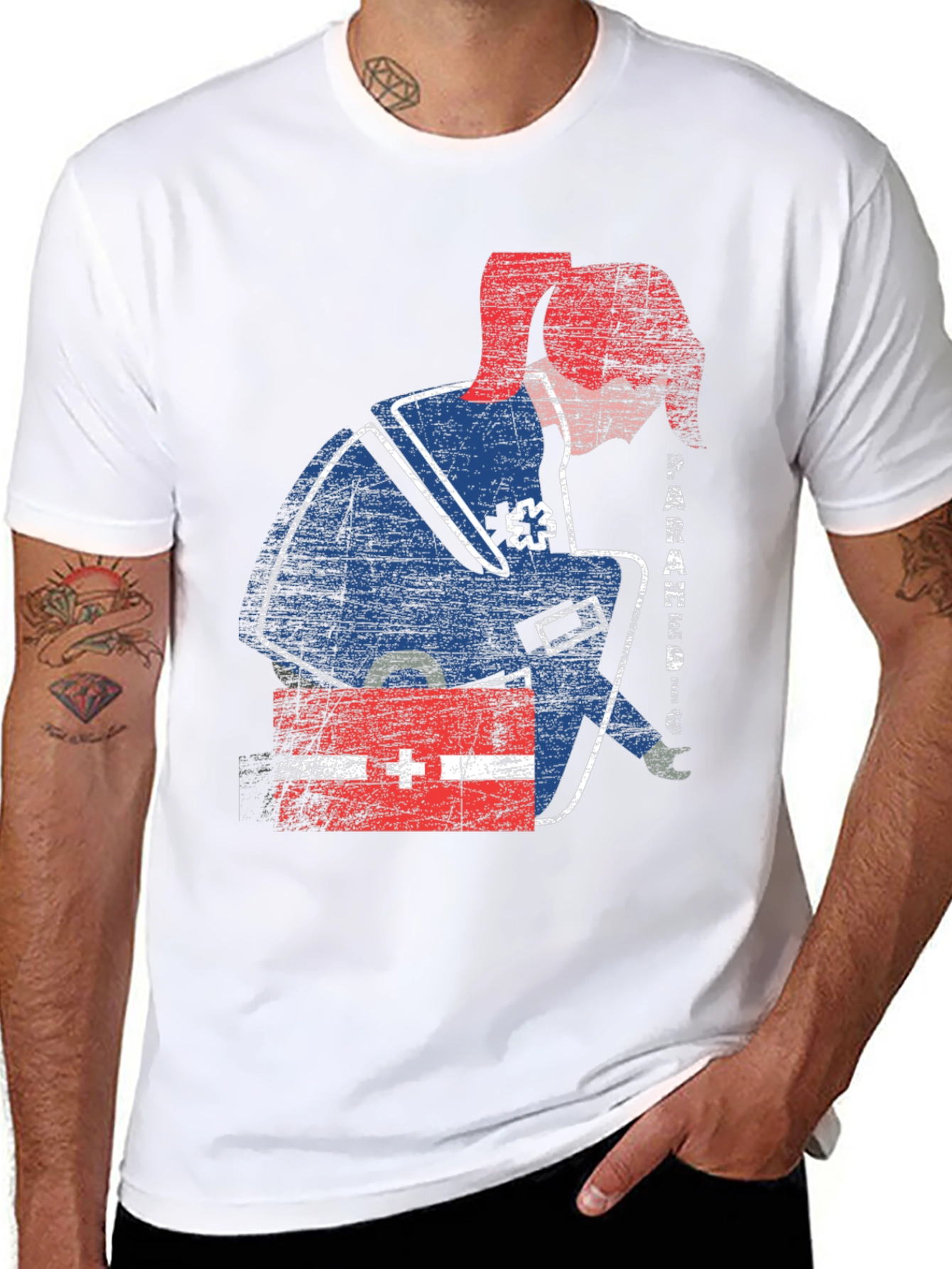 Black Paramedic Graphic T-Shirt - Grunge Style view 8