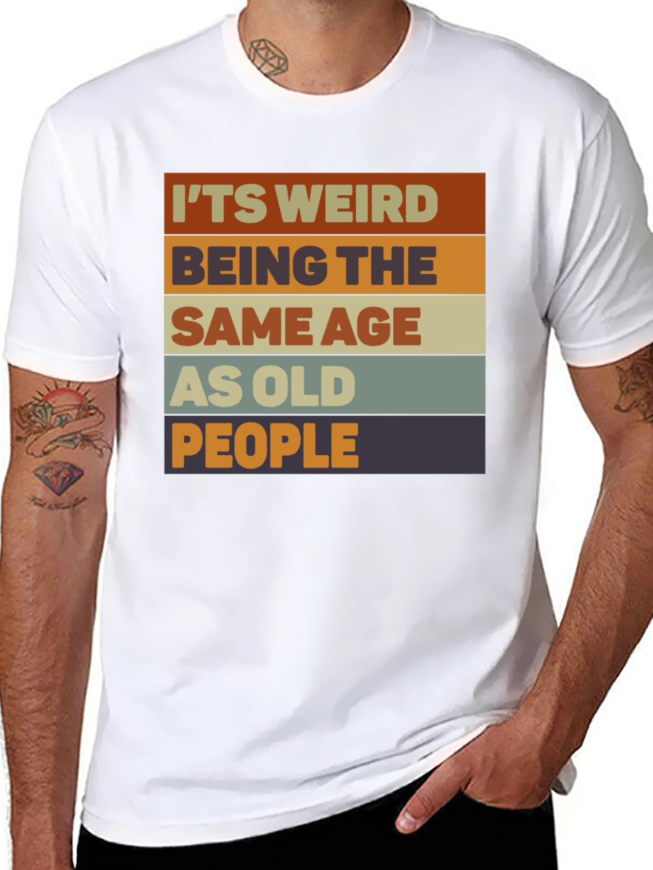 Black Funny 'Same Age as Old People' Graphic T-Shirt view 8