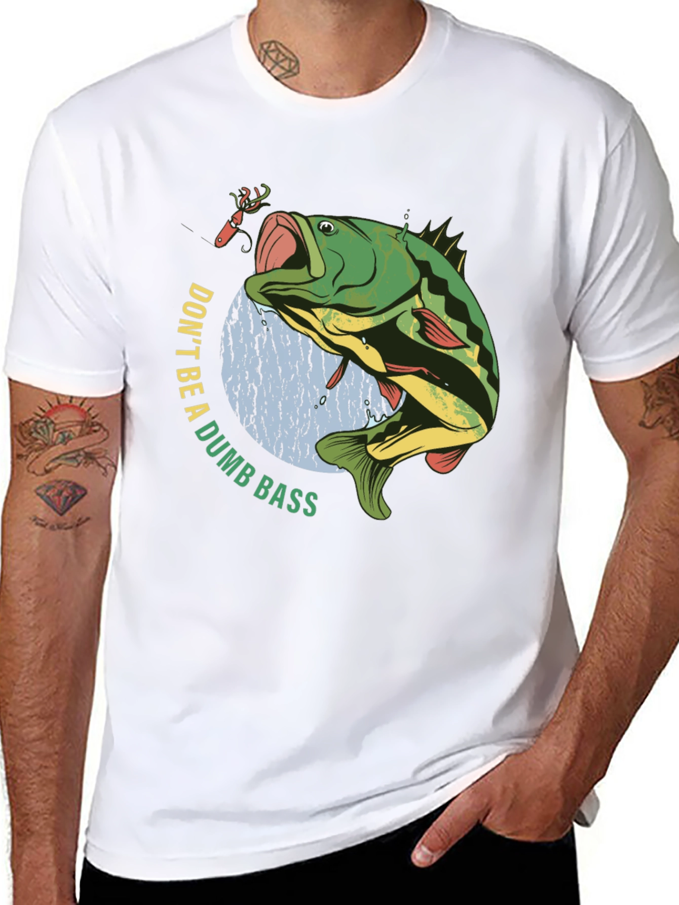 Black Don't Be A Dumb Bass T-Shirt - Fishing Humor Tee view 8