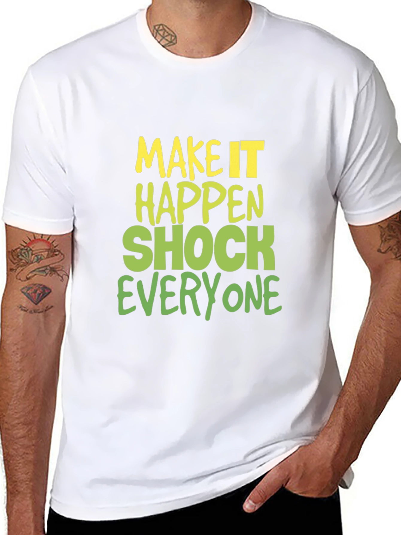 Black Make it Happen Graphic Tee - Black Cotton Blend view 8