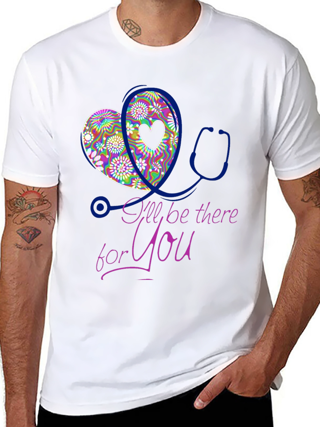 Black Heart Stethoscope Graphic Tee - Nurse Doctor Gift view 8