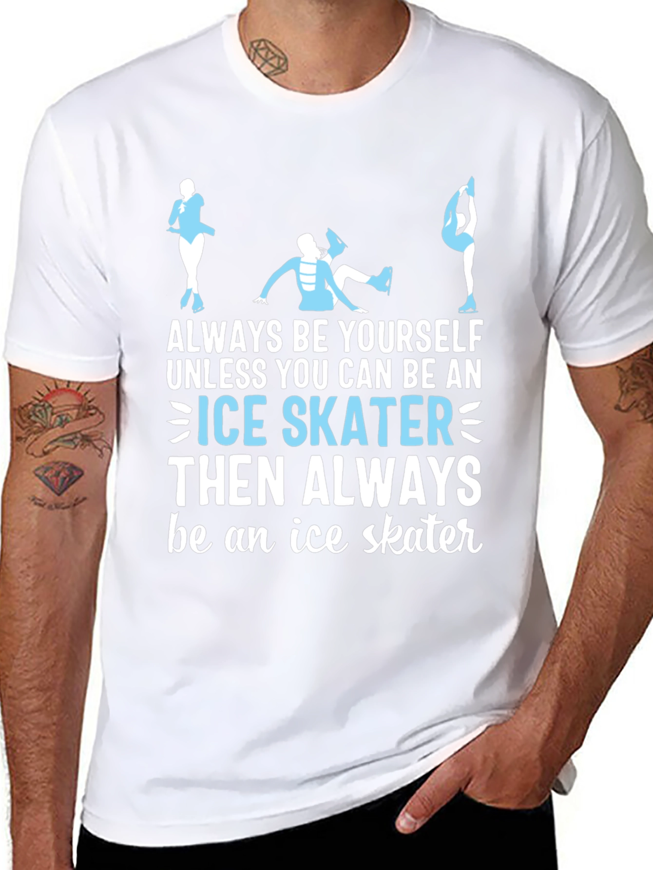 Black Ice Skater T-Shirt: Always Be Yourself Apparel view 8