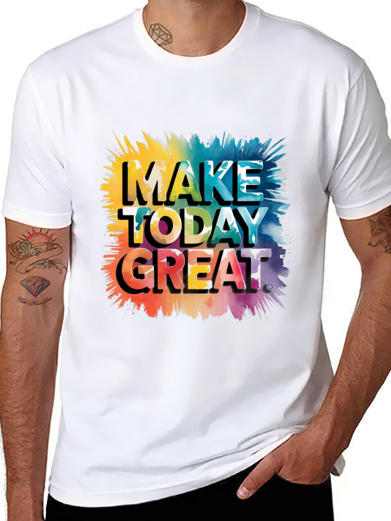 Black Make Today Great Graphic Tee - Black Cotton Blend view 8