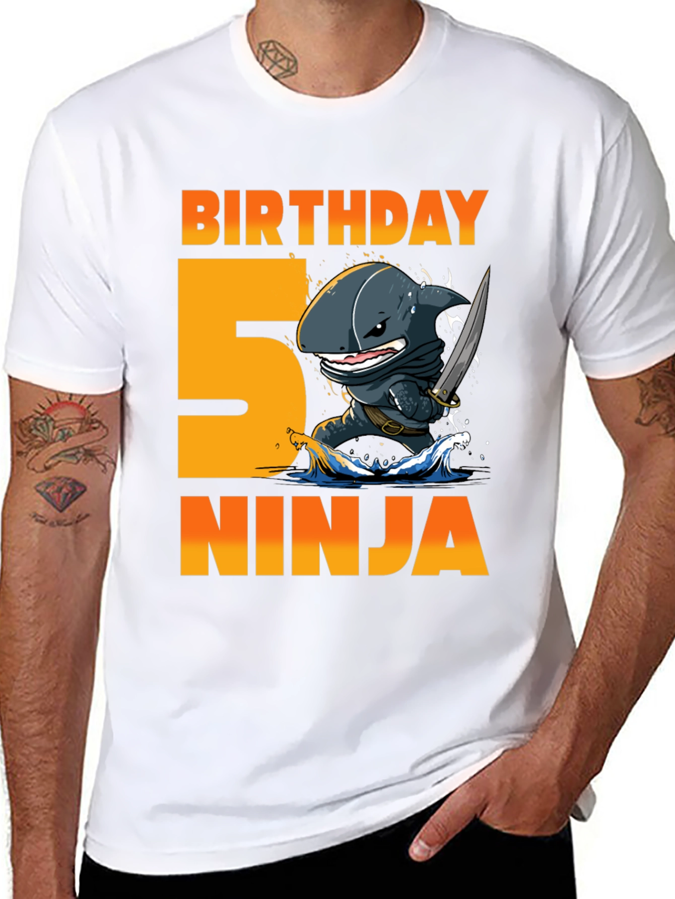 Black Birthday 5 Ninja T-Shirt view 8