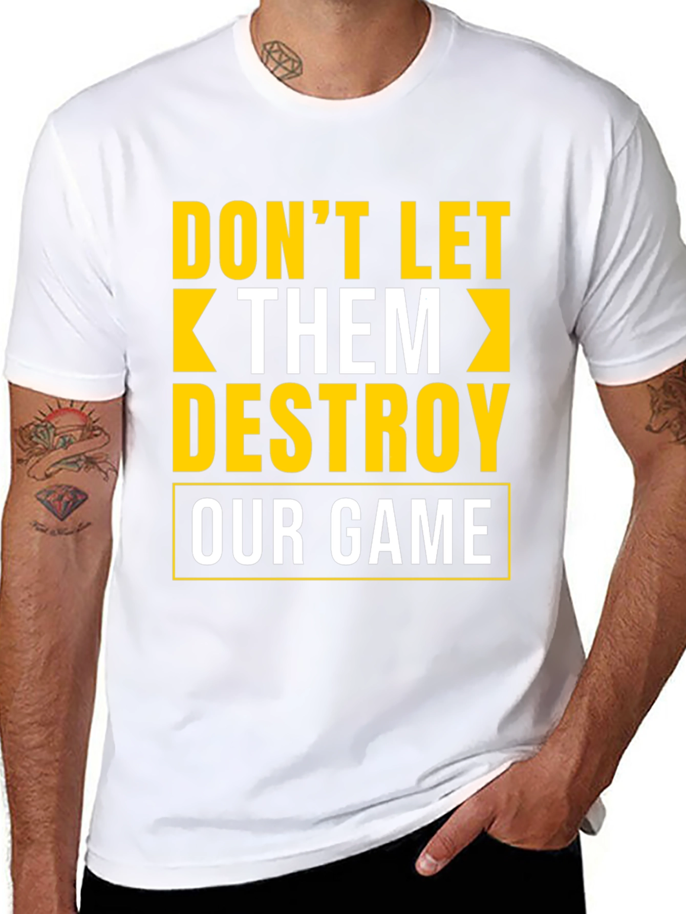 Black Don't Let Them Destroy Our Game Graphic Tee view 8