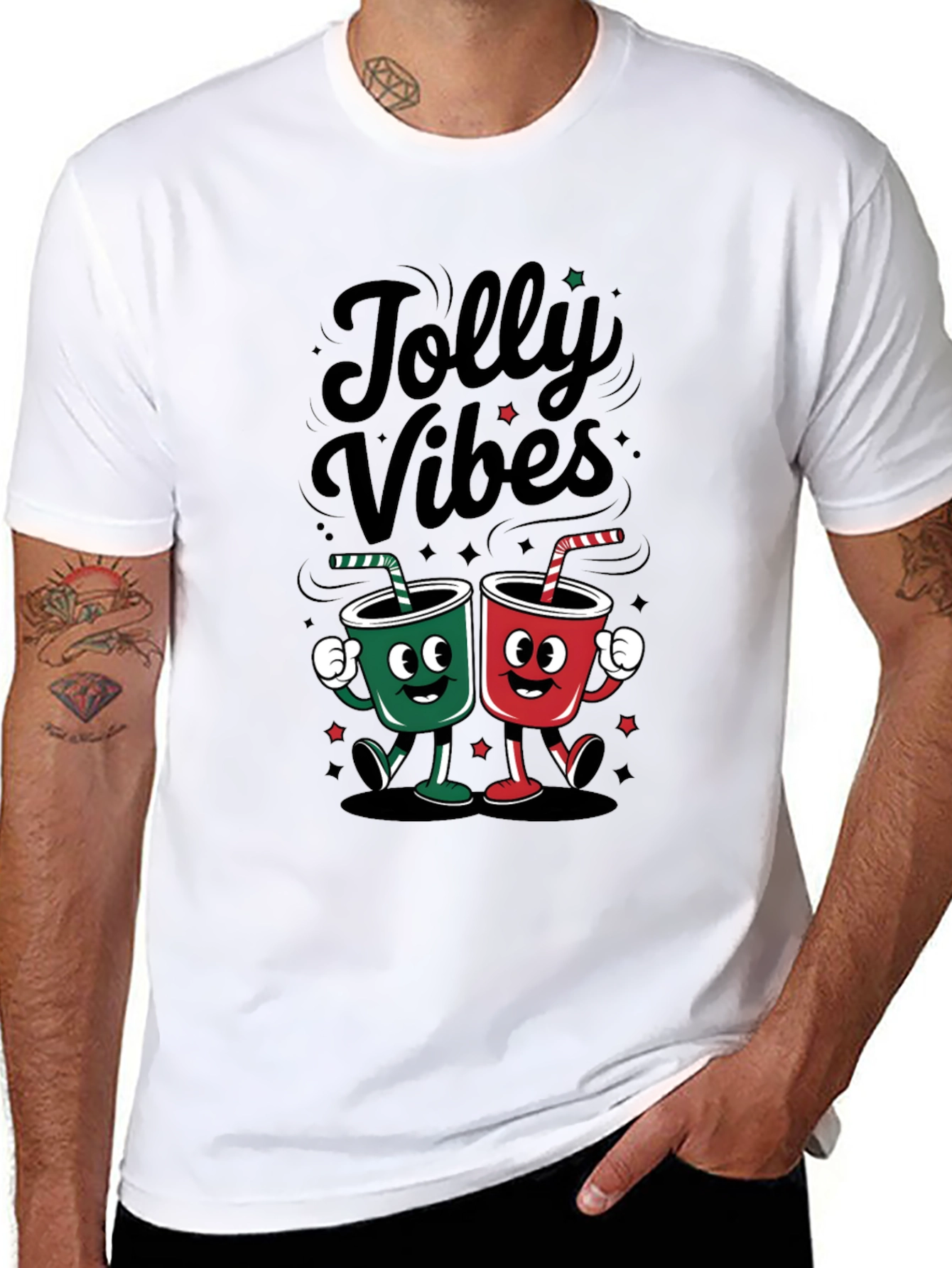 Black Jolly Vibes Graphic Tee view 8
