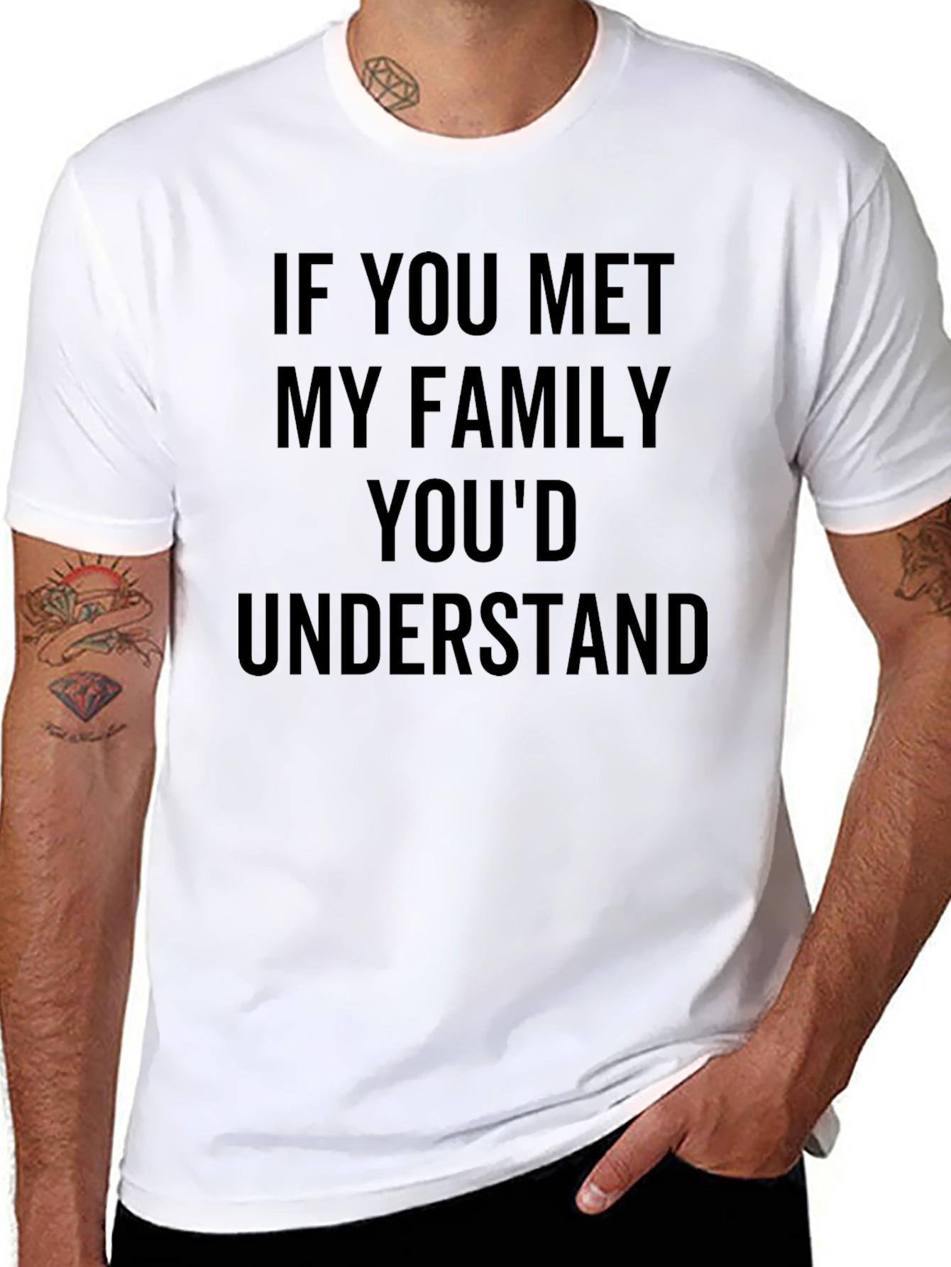 Black Funny Family T-Shirt - 'If You Met My Family'  view 8