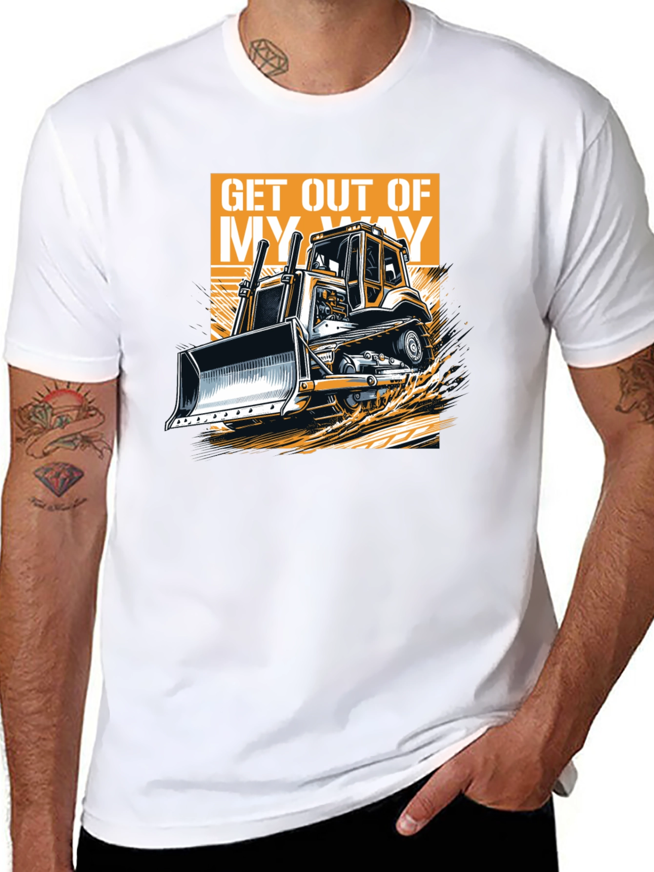Black Bulldozer Graphic T-Shirt view 8