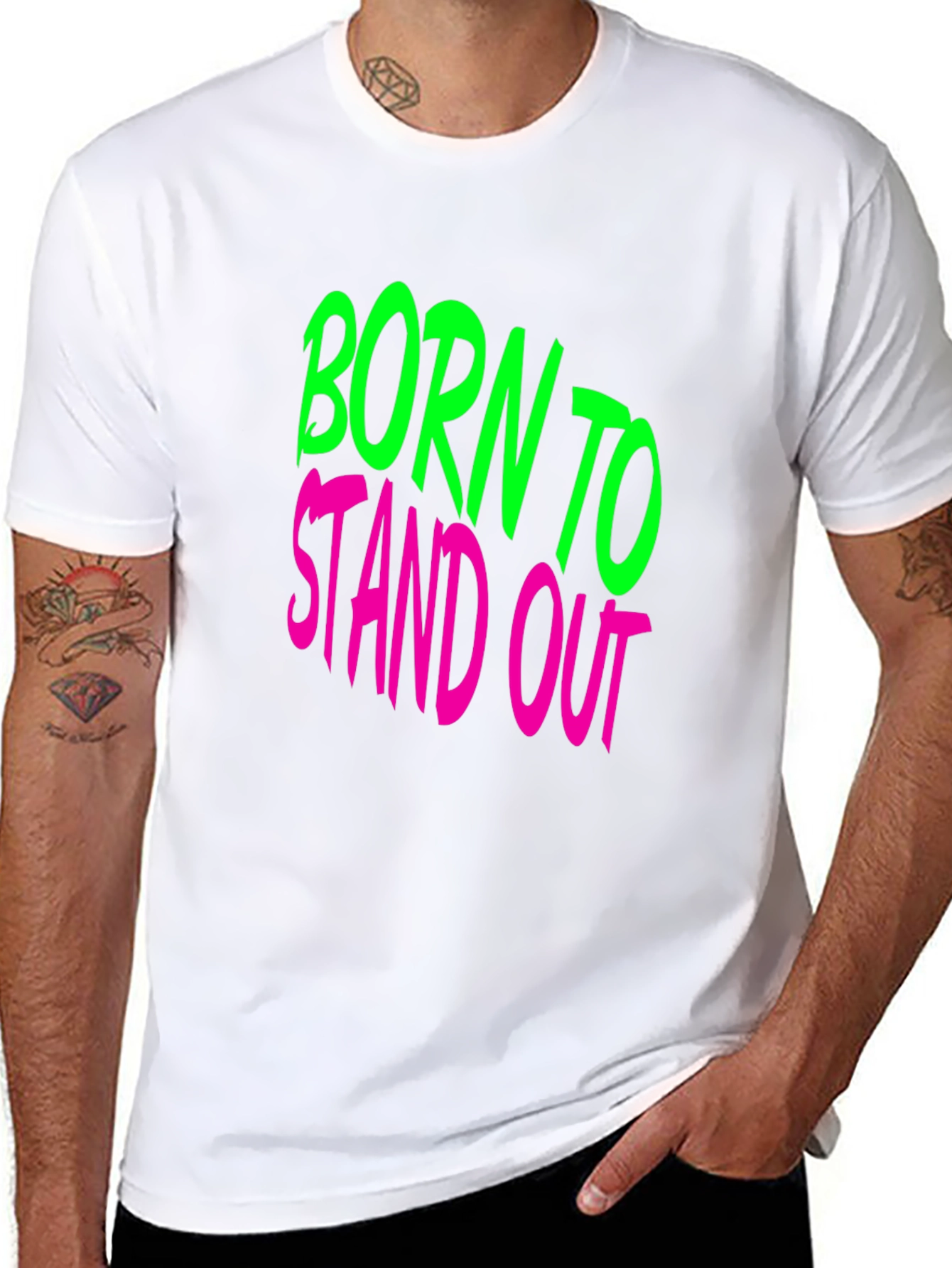 Black Born to Stand Out Graphic T-Shirt view 8