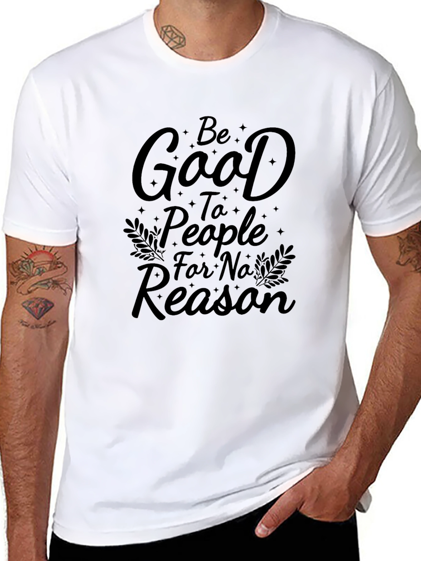 Black Be Good to People Black T-Shirt view 8