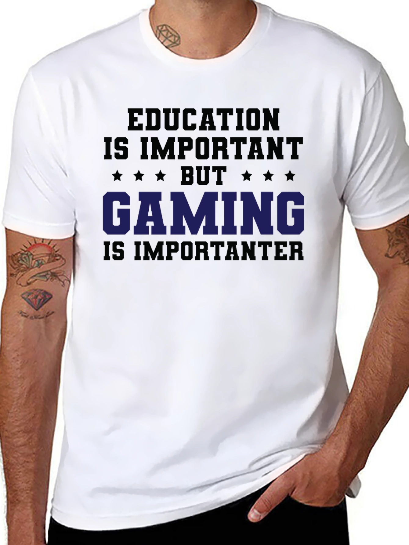 Black Education Important? Gaming T-Shirt view 8